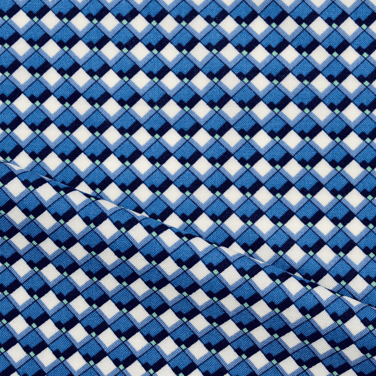 Estampado Viscose losango - azul Viscoses Estampadas Tecido para Vestuário