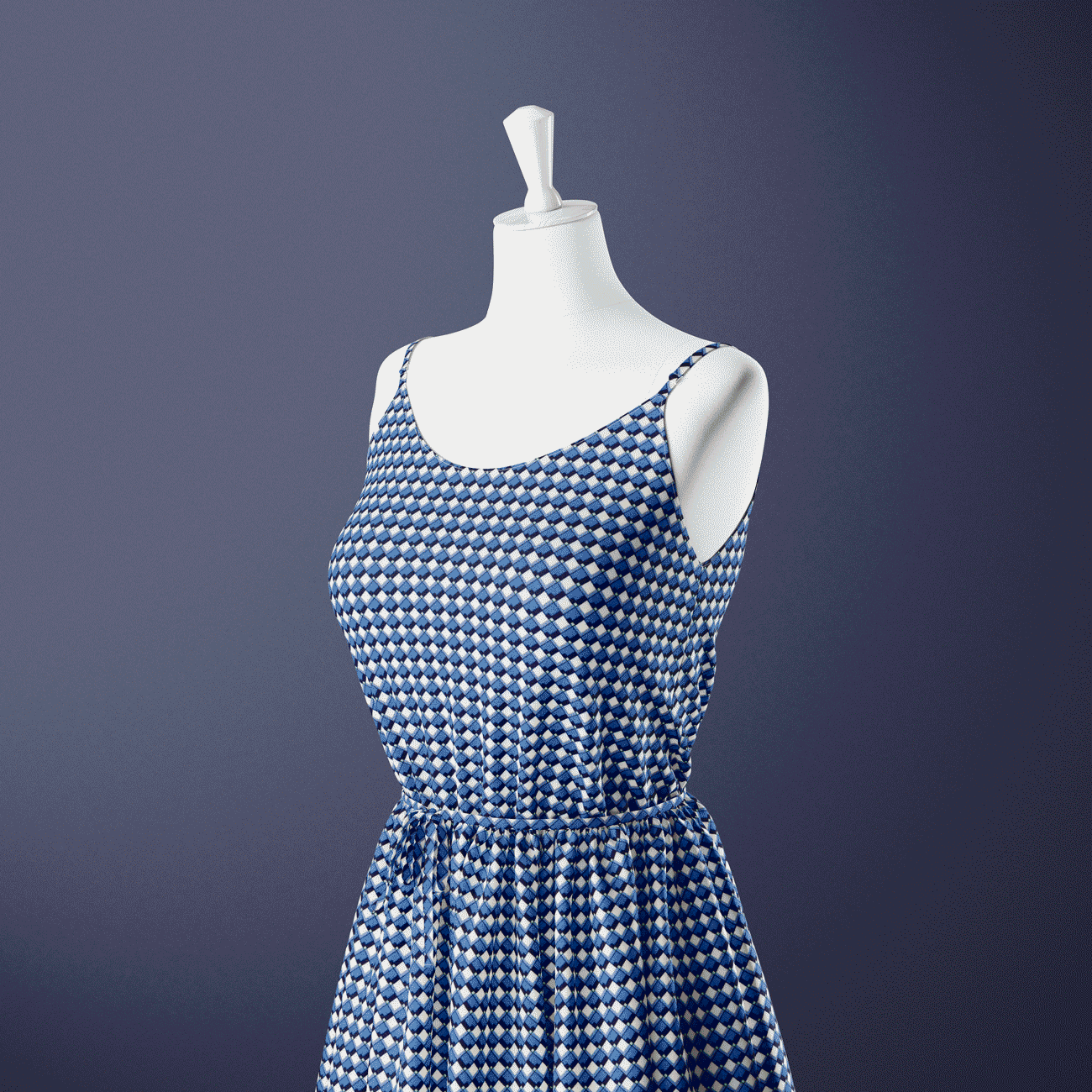 Estampado Viscose losango - azul Viscoses Estampadas Tecido para Vestuário