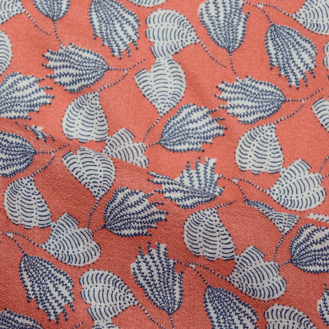 Estampado Viscose nautico - laranja Viscoses Estampadas Tecido para Vestuário