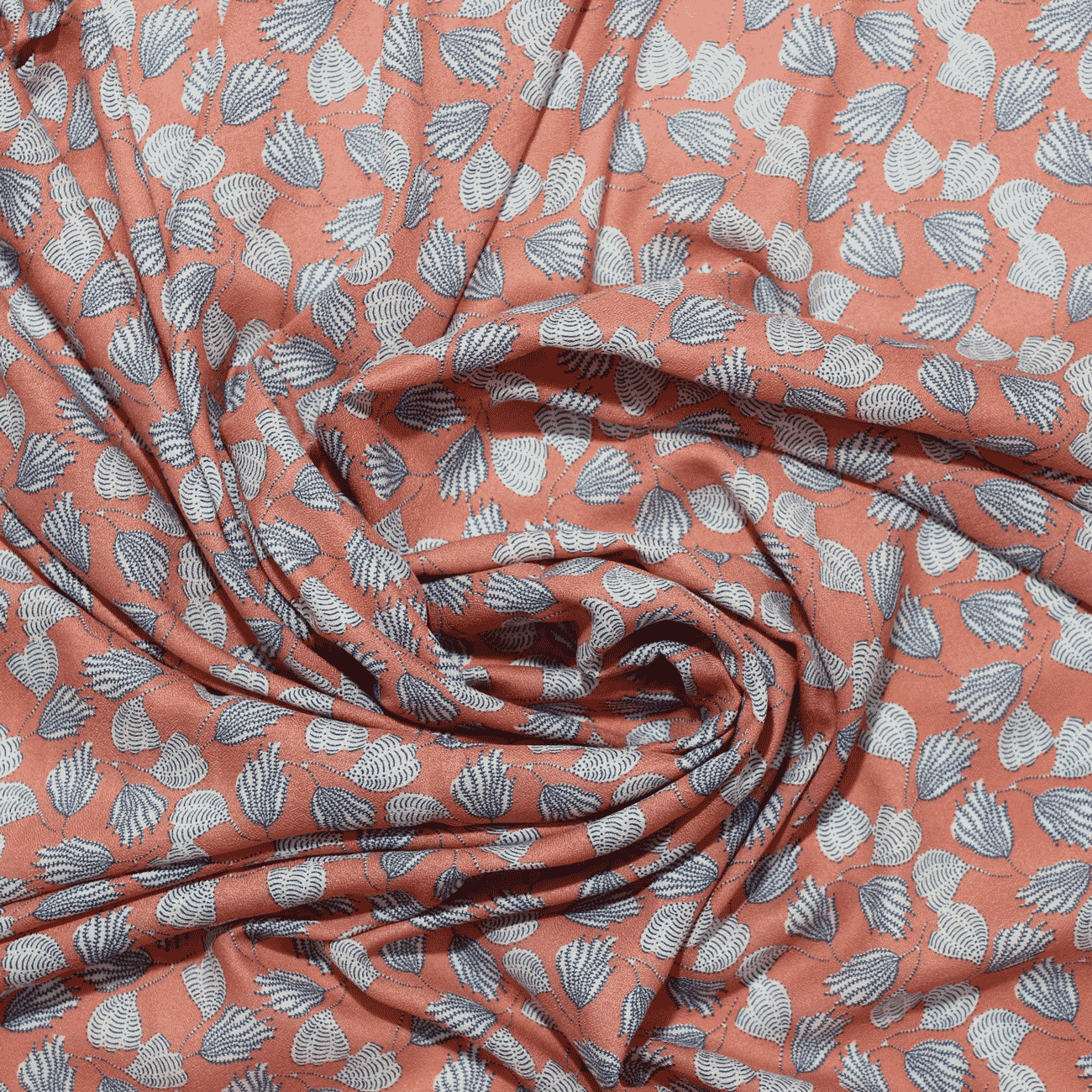 Estampado Viscose nautico - laranja Viscoses Estampadas Tecido para Vestuário