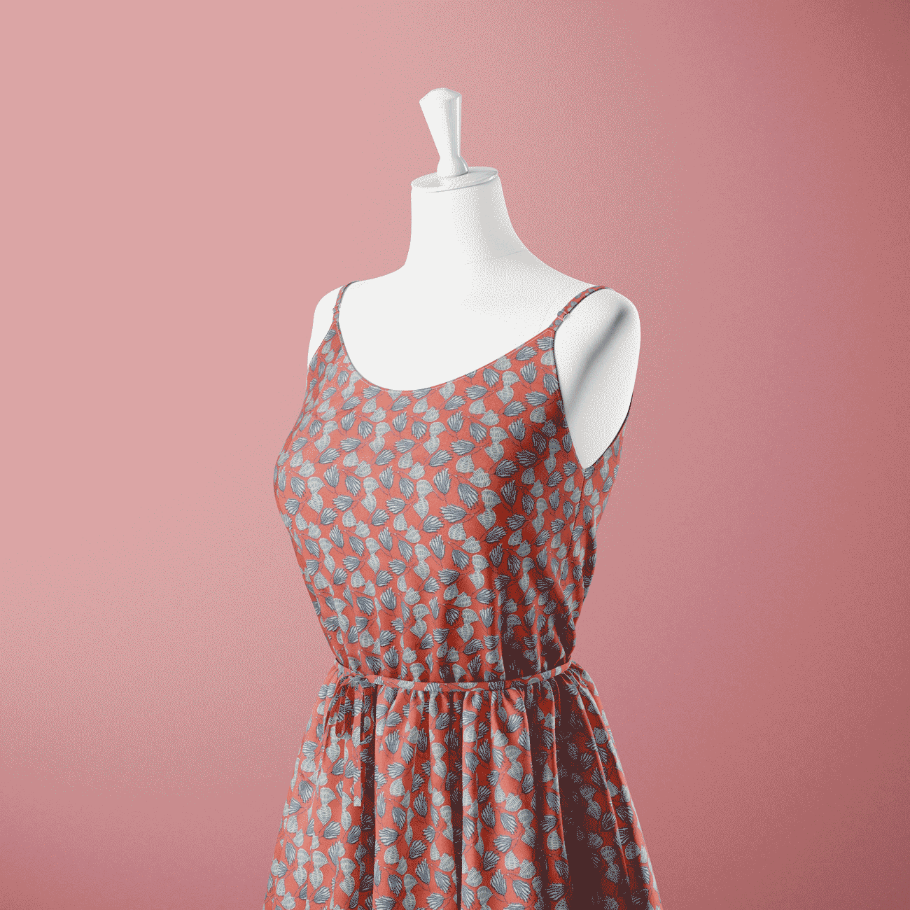 Estampado Viscose nautico - laranja Viscoses Estampadas Tecido para Vestuário