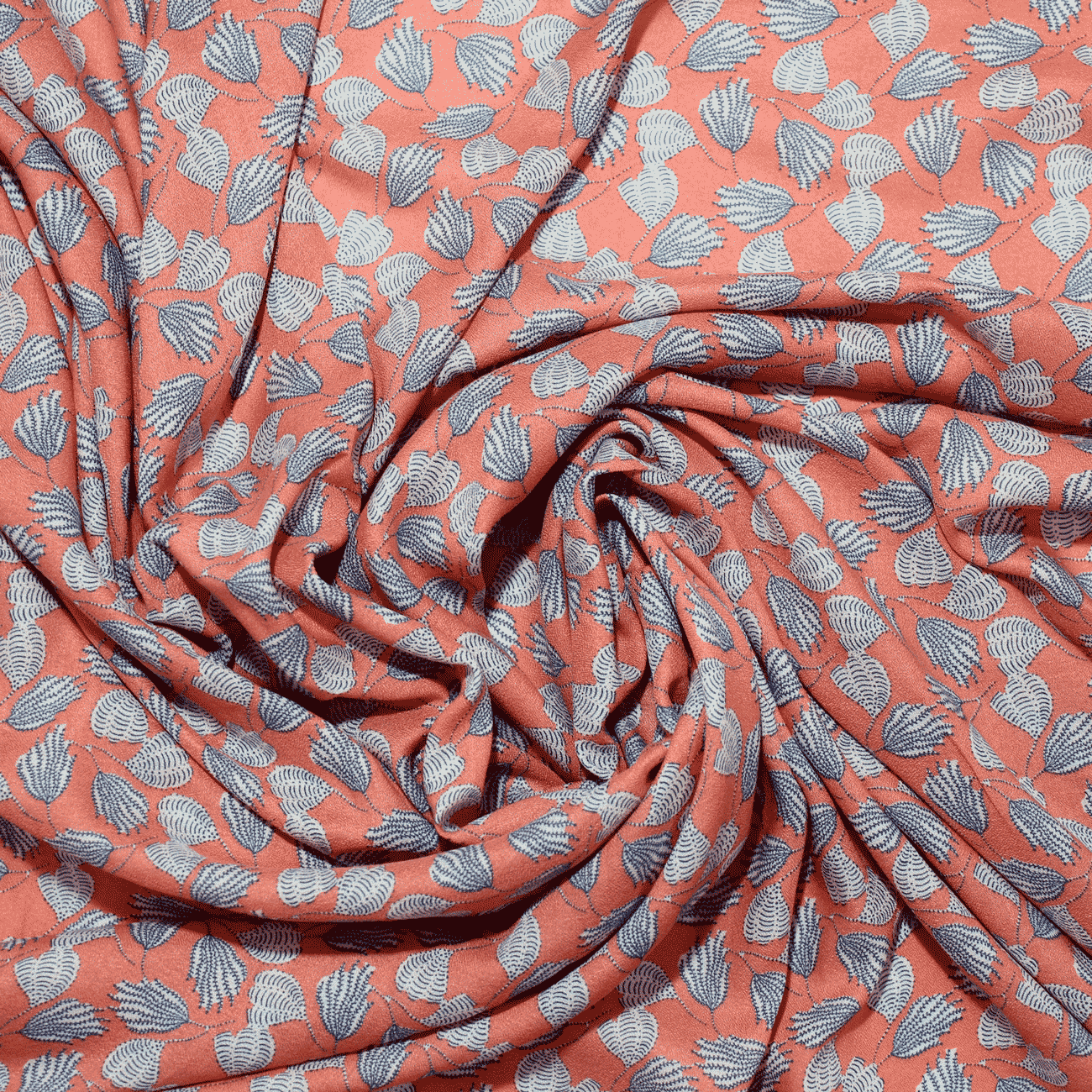 Estampado Viscose nautico - laranja Viscoses Estampadas Tecido para Vestuário