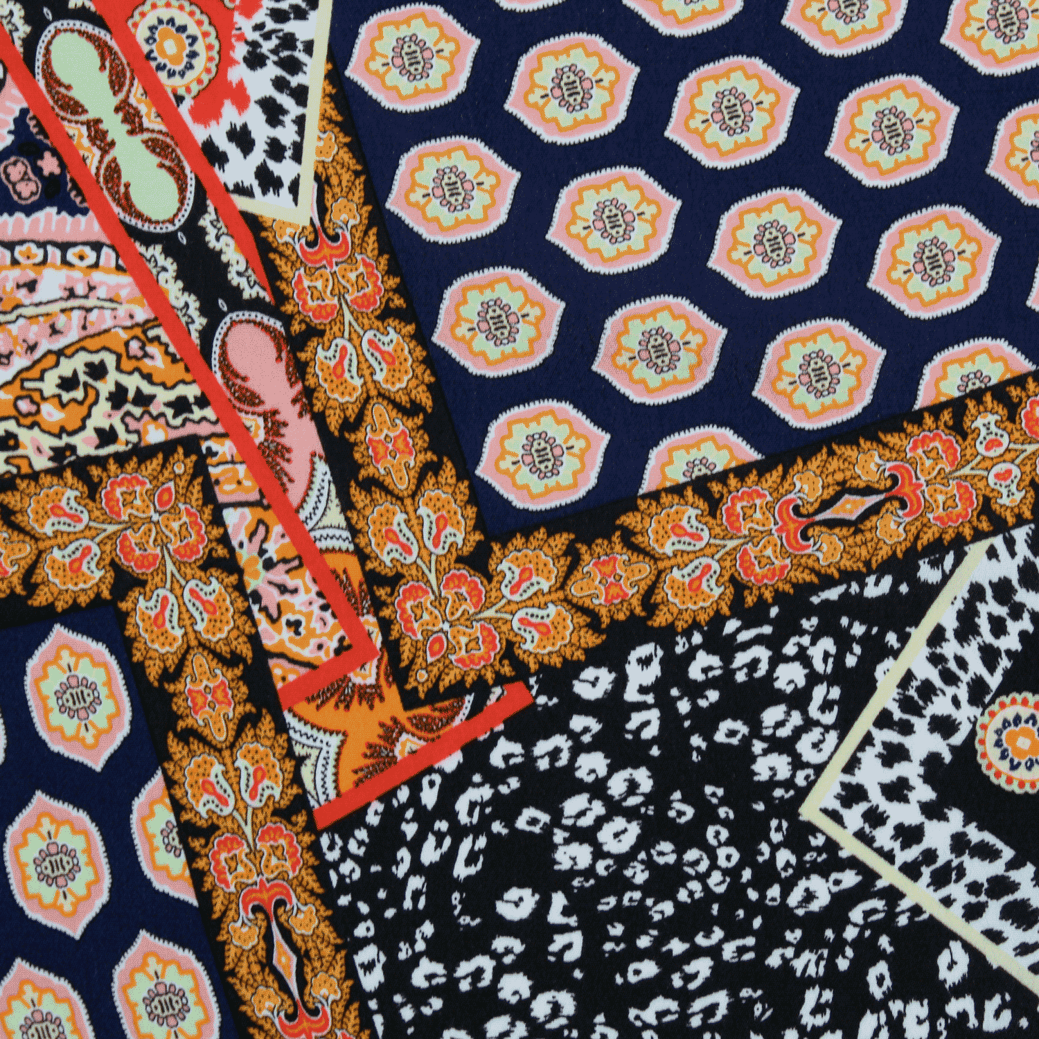 Estampado Viscose padrões - vermelho & roxo Viscoses Estampadas Tecido para Vestuário