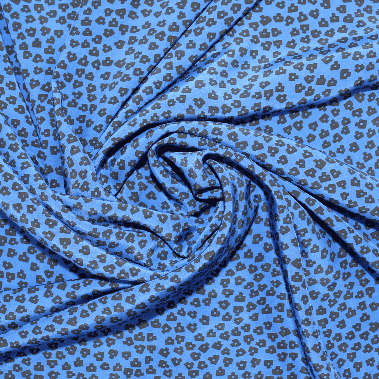 Estampado Viscose Print Animal - azul & preto Viscoses Estampadas Tecido para Vestuário