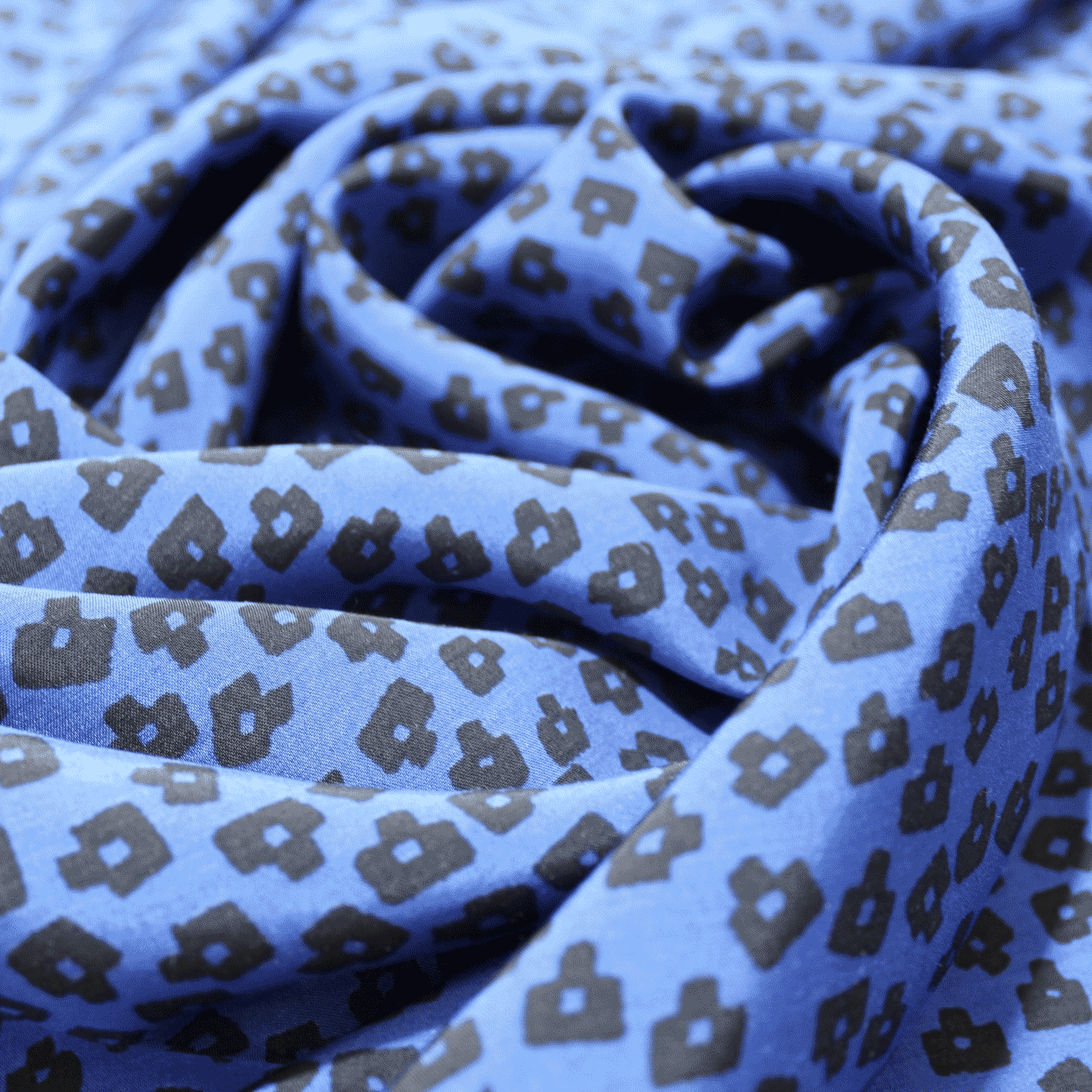 Estampado Viscose Print Animal - azul & preto Viscoses Estampadas Tecido para Vestuário