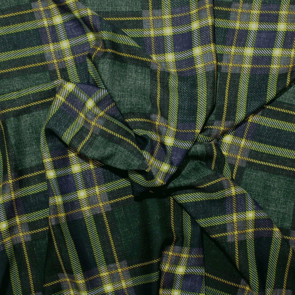 Estampado Viscose Xadrez - verde Viscoses Estampadas Tecido para Vestuário