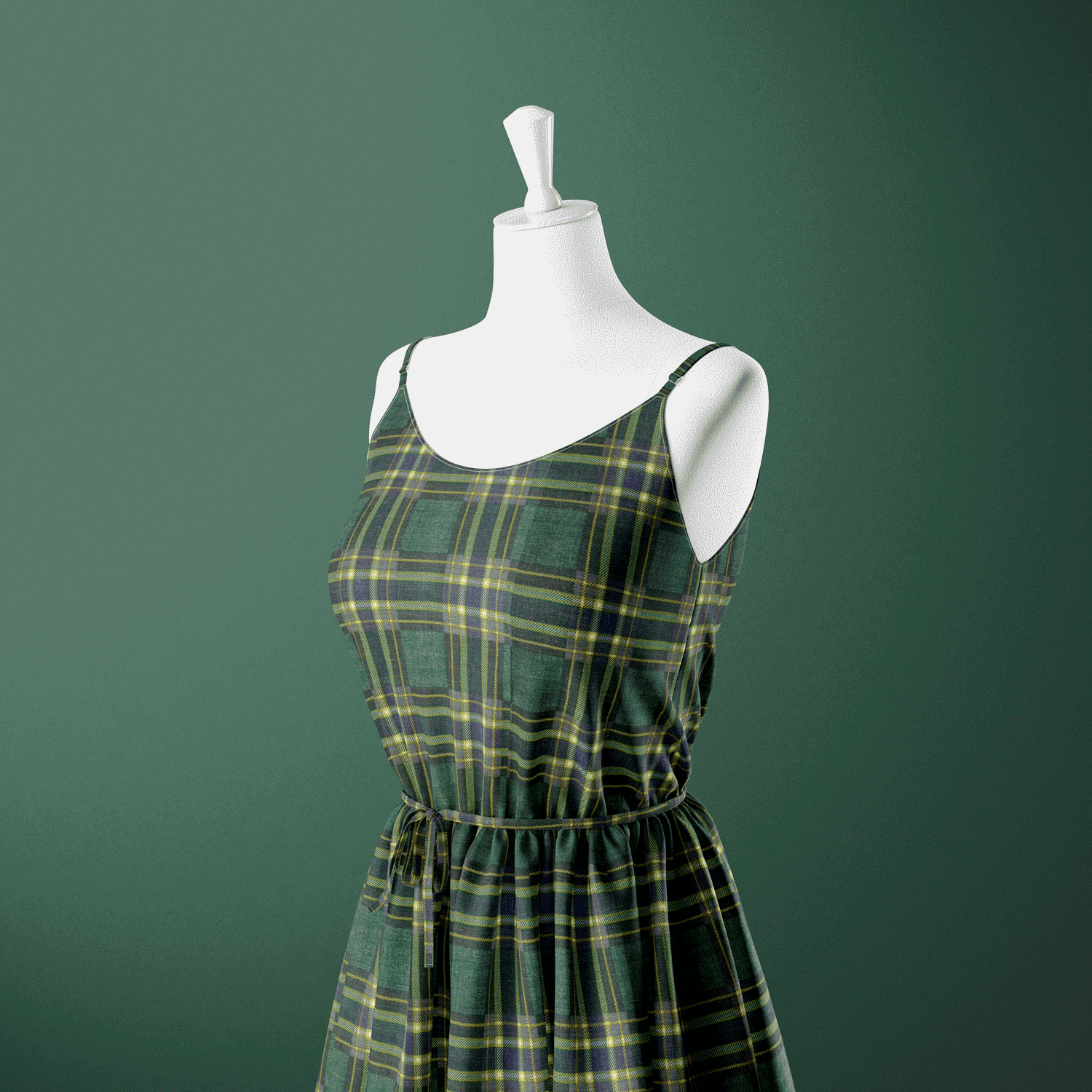 Estampado Viscose Xadrez - verde Viscoses Estampadas Tecido para Vestuário