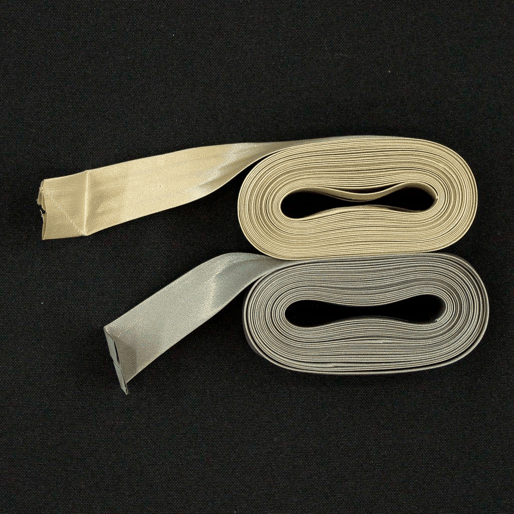 Fita Vies Cetim Cinza & Bege Fita Vies Retrosaria