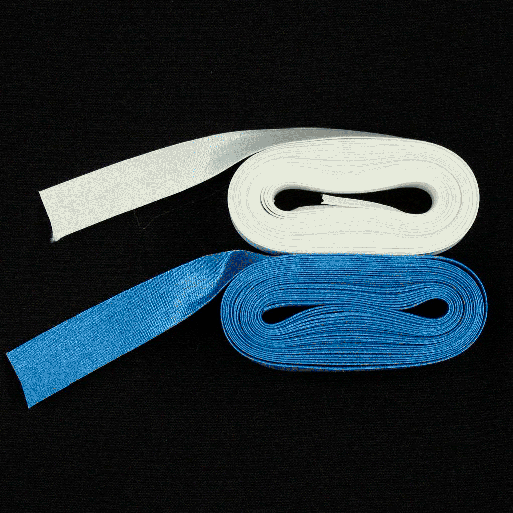 Fita Vies Cetim Turquesa & Branco Fita Vies Retrosaria