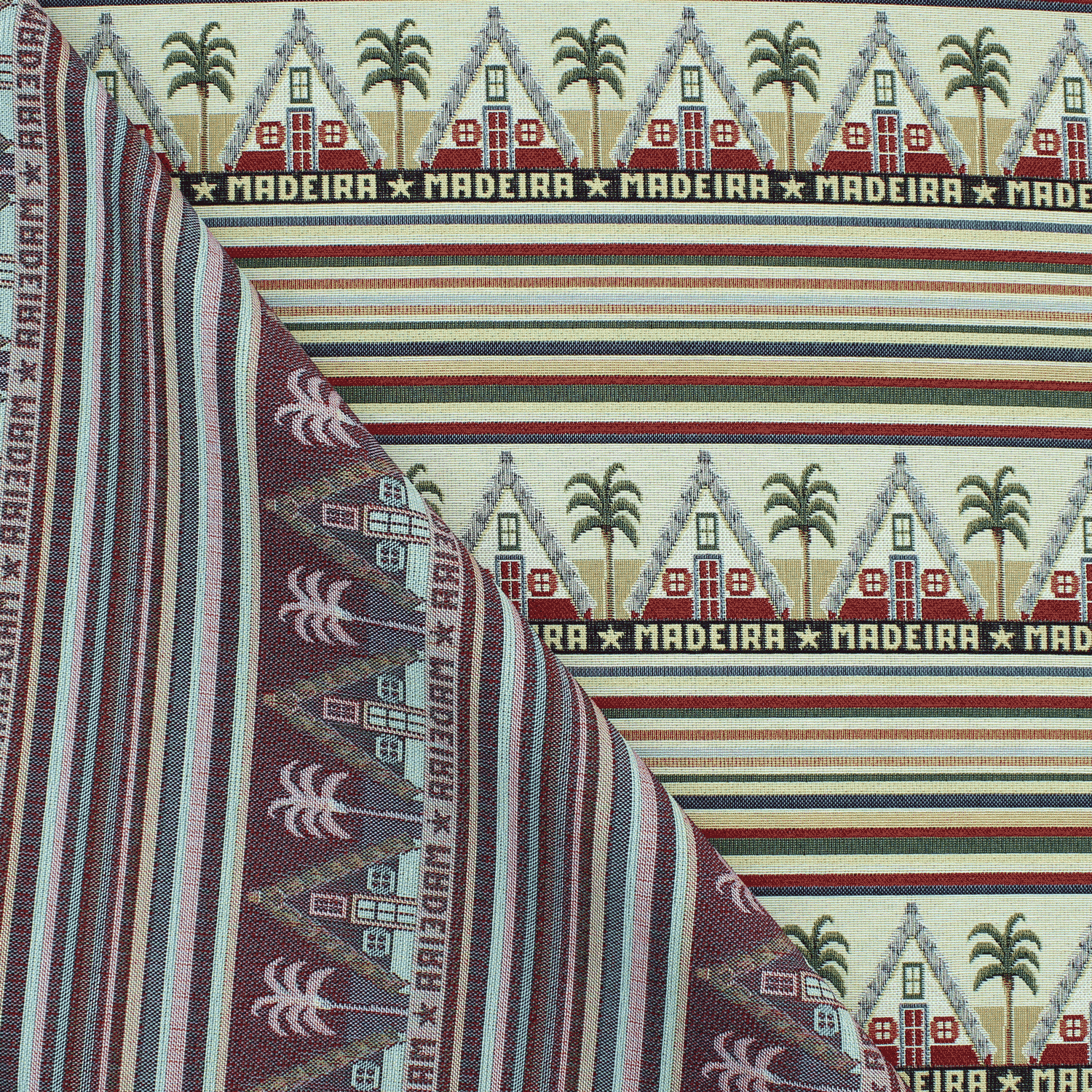 Gobelino Regional da Madeira Casas de Santana - Bege Gobelino Tecido para Decoração