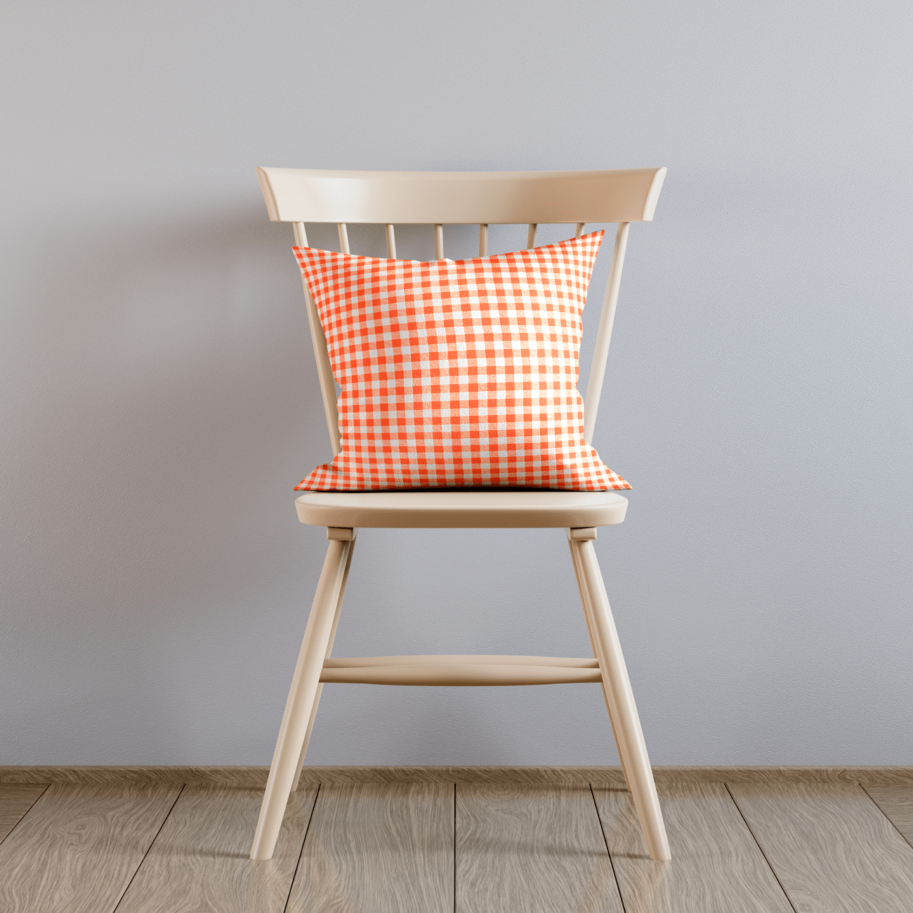 Loneta de decoração - Quadrado Vichy - Laranja Loneta Estampada Tecido para Decoração