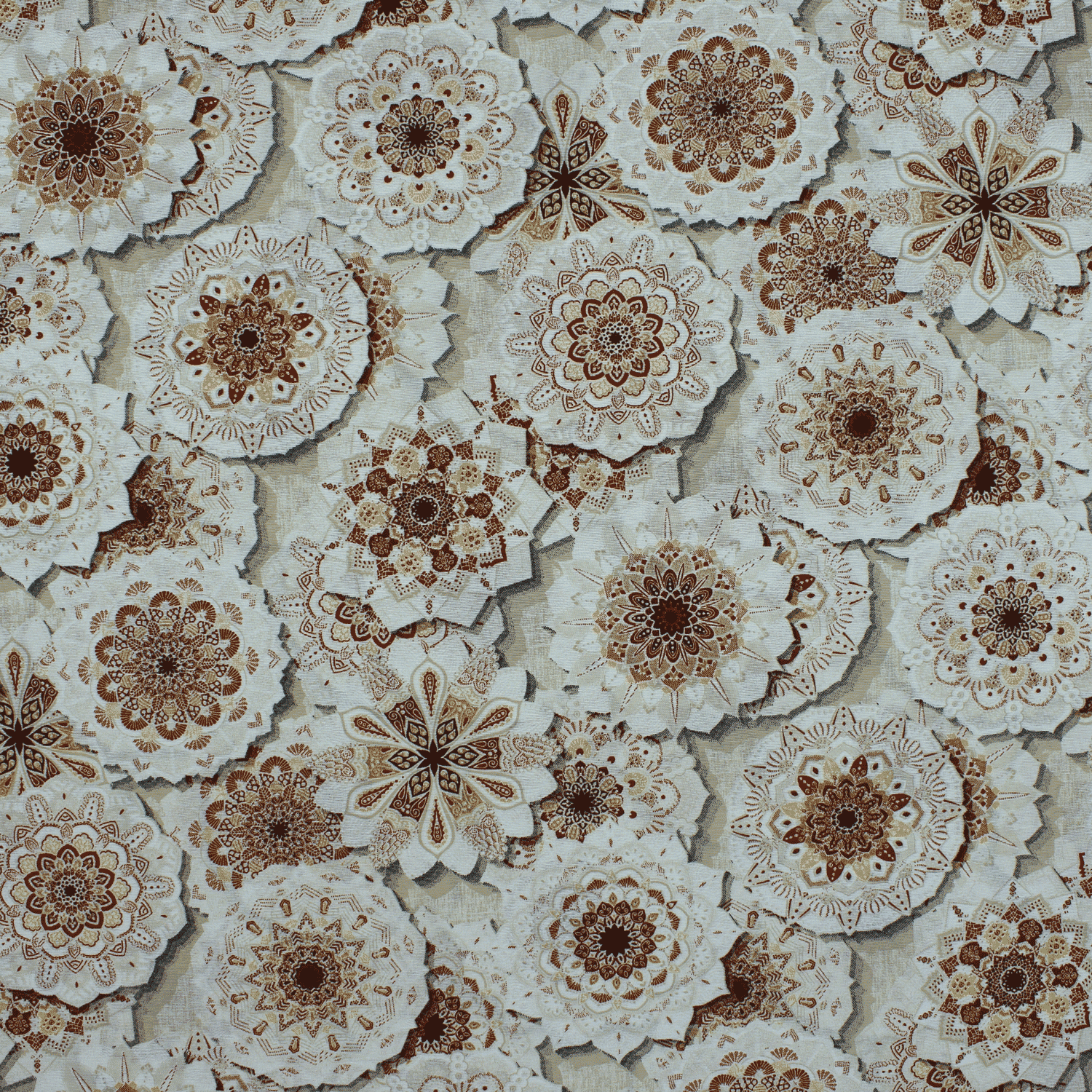 Loneta Floral - bege Loneta Estampada Tecido para Decoração