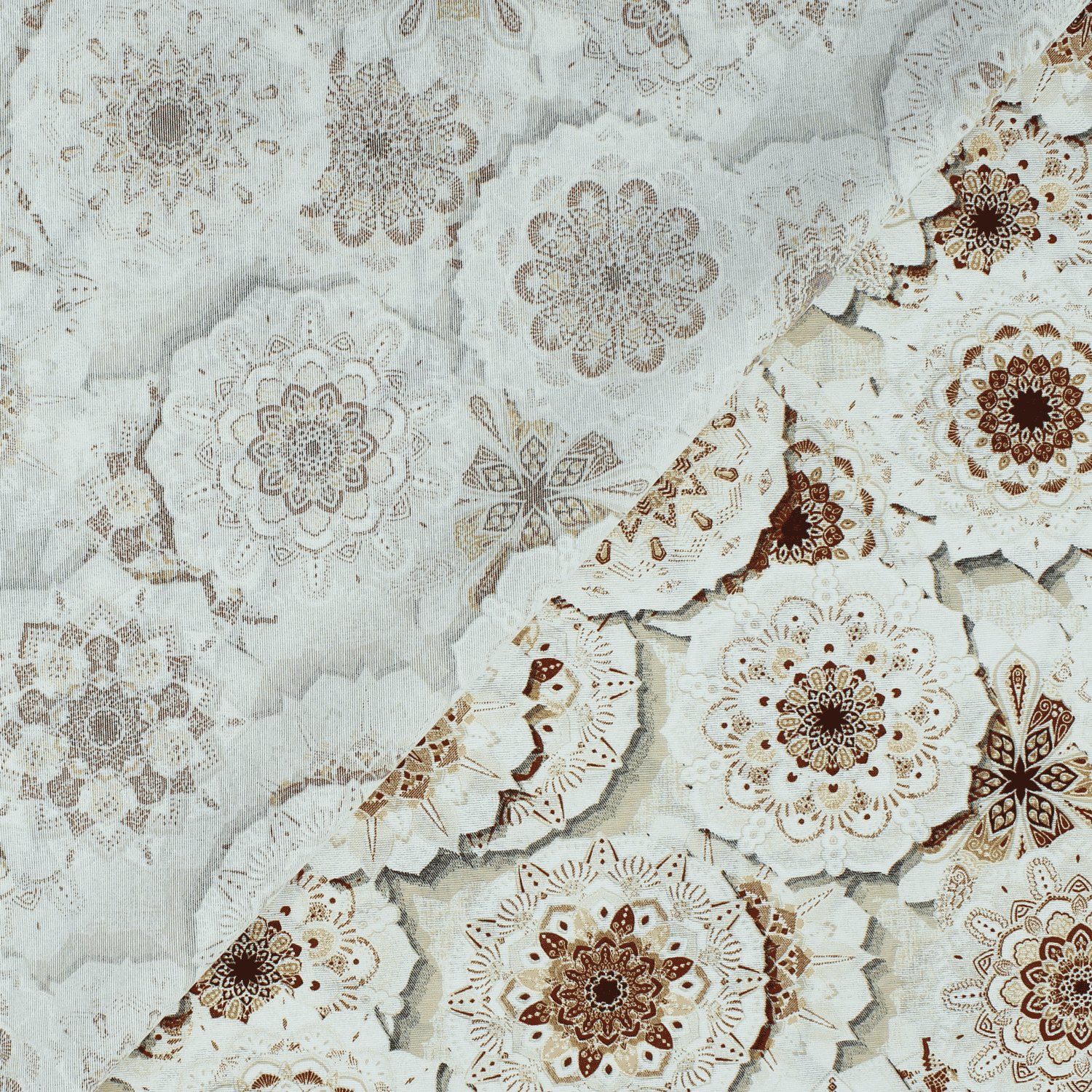 Loneta Floral - bege Loneta Estampada Tecido para Decoração