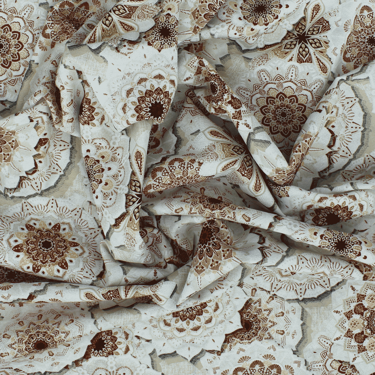 Loneta Floral - bege Loneta Estampada Tecido para Decoração