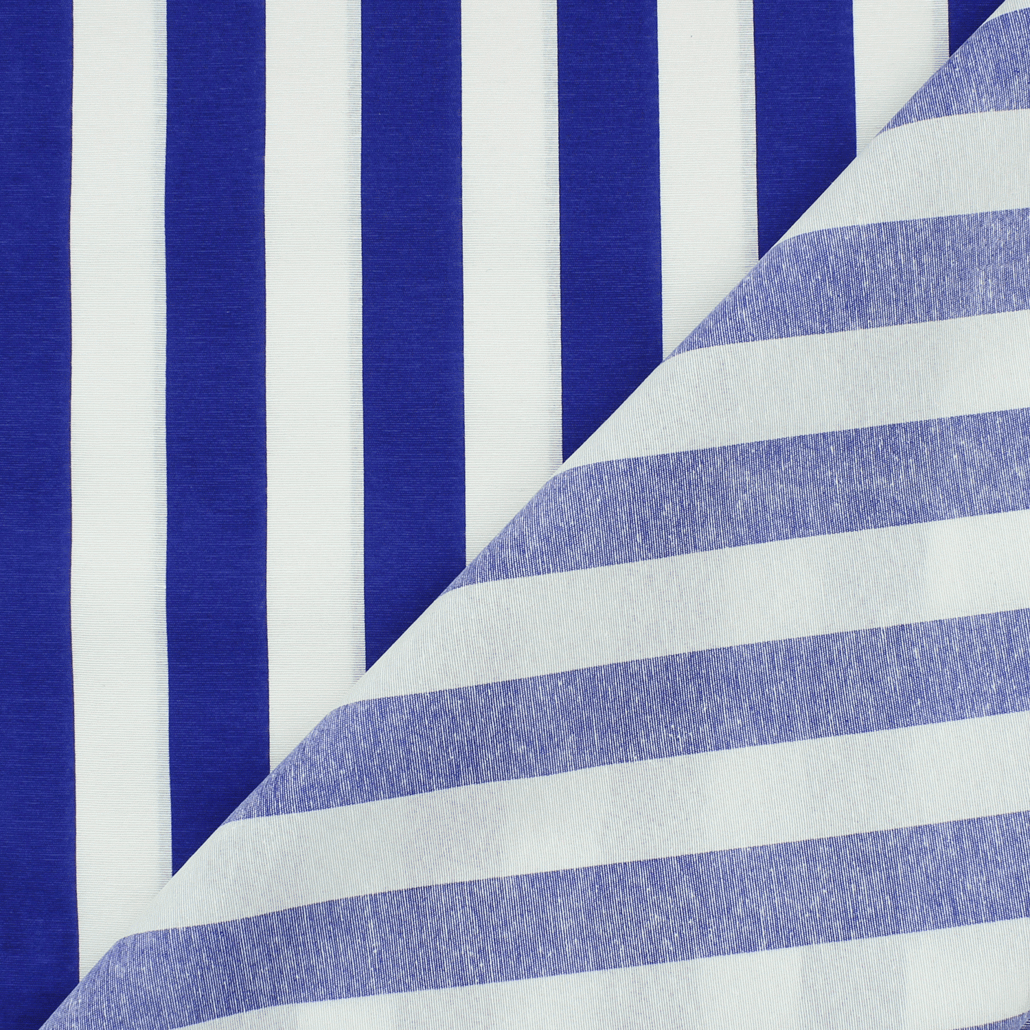 Loneta Riscas - azul & branco Loneta Estampada Tecido para Decoração