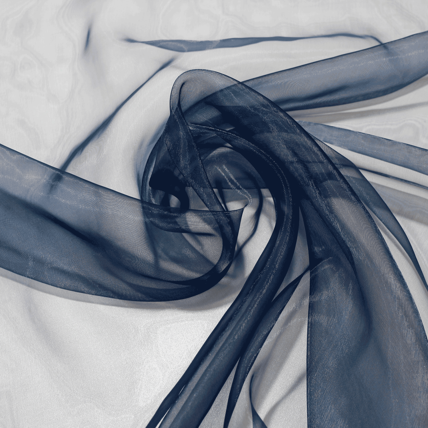 Organza Lisa - azul marinho Organza Tecido para Vestuário