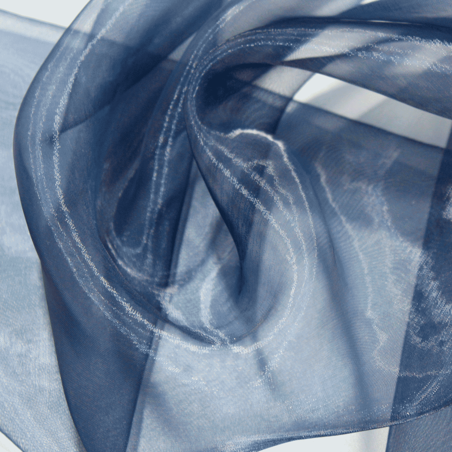 Organza Lisa - azul marinho Organza Tecido para Vestuário