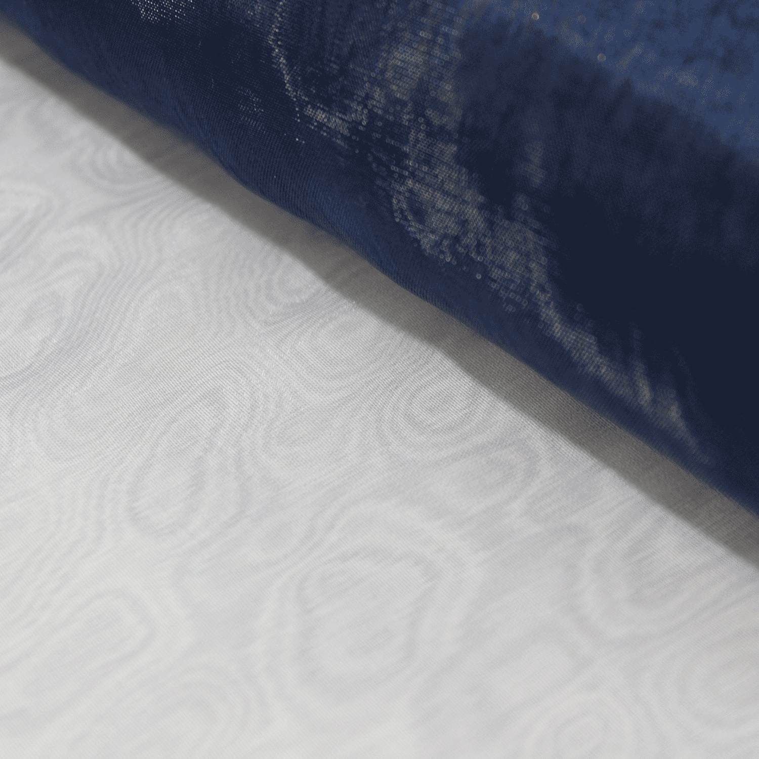 Organza Lisa - azul marinho Organza Tecido para Vestuário