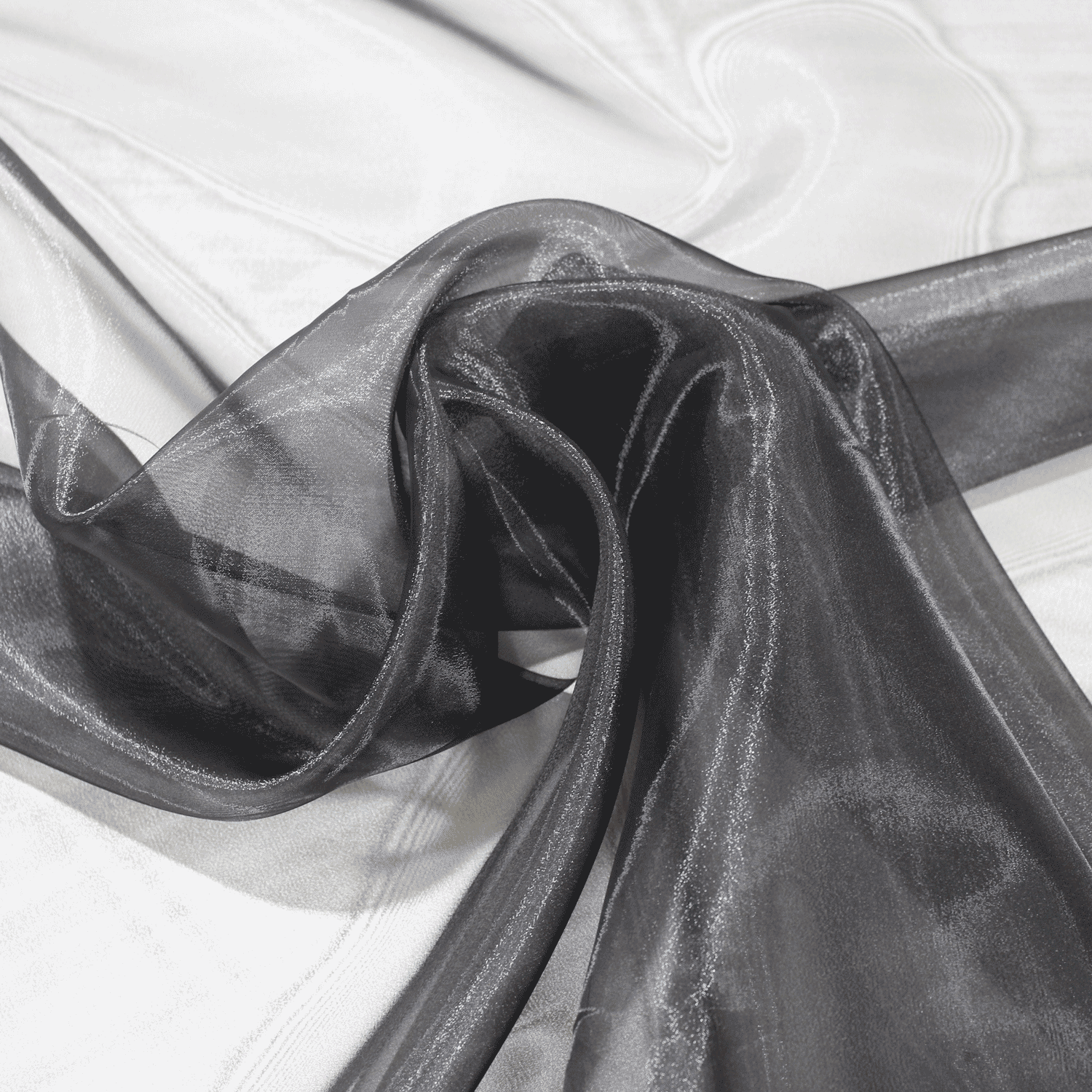 Organza Lisa - preto Organza Tecido para Vestuário