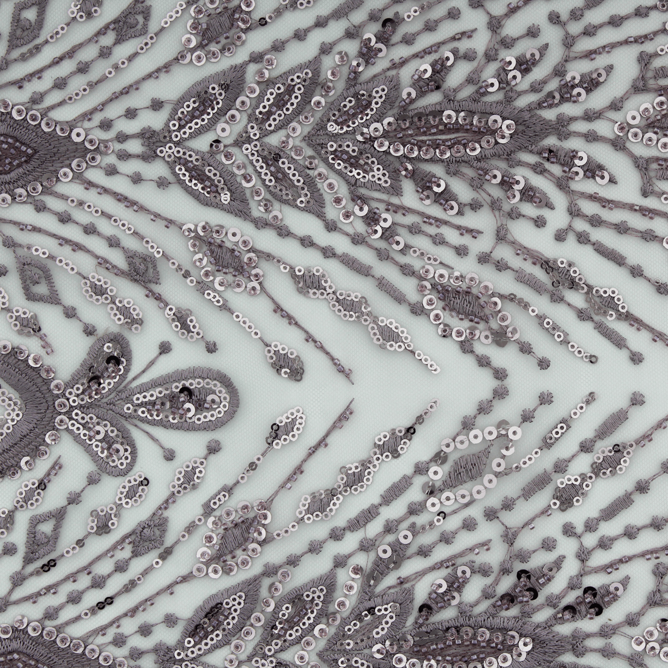 Renda de Cerimónia Bordada com Lantejoulas e Missangas - Rosa Rendas Tecido para Vestuário