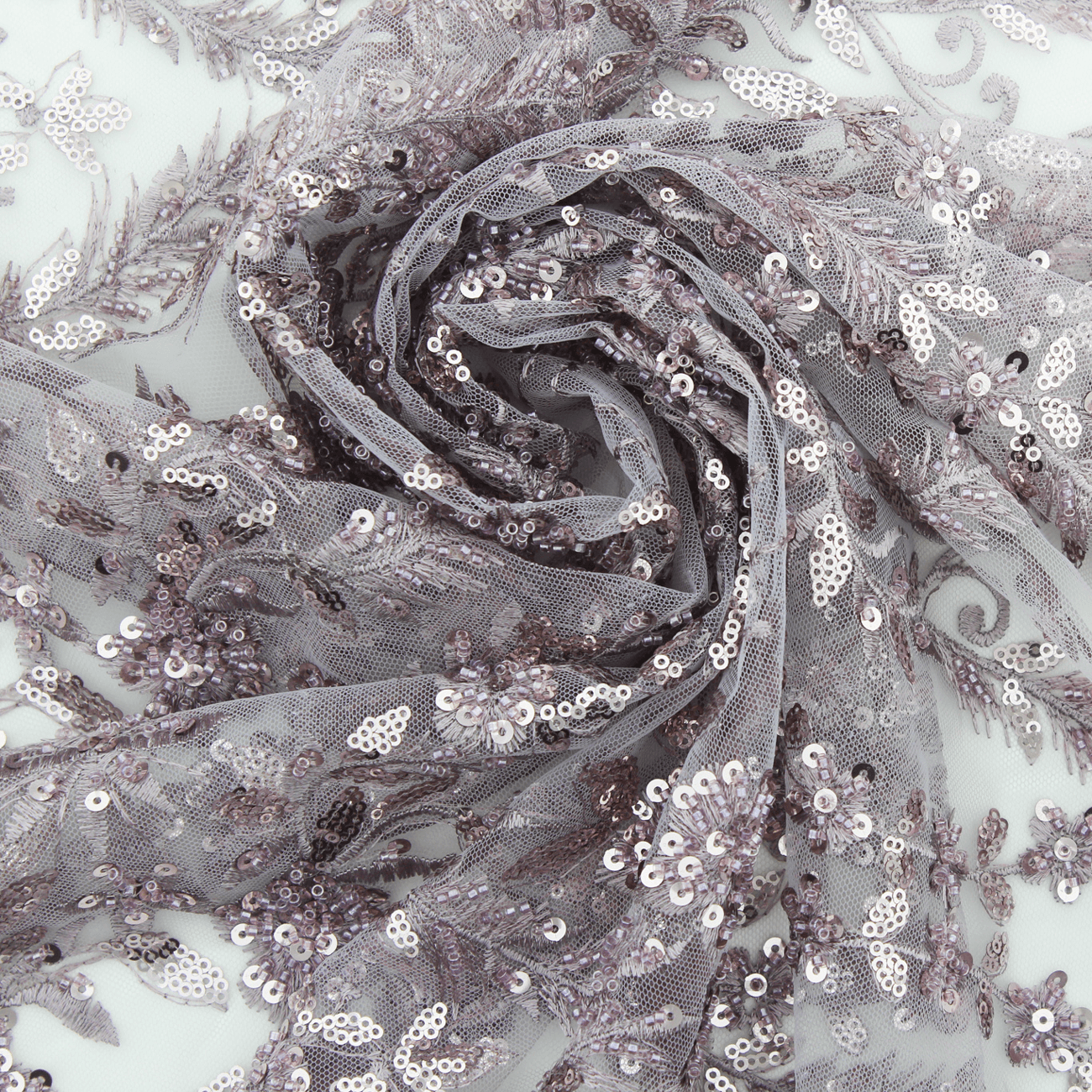 Renda de Cerimónia Bordada Lantejoulas - Rosa Rendas Tecido para Vestuário