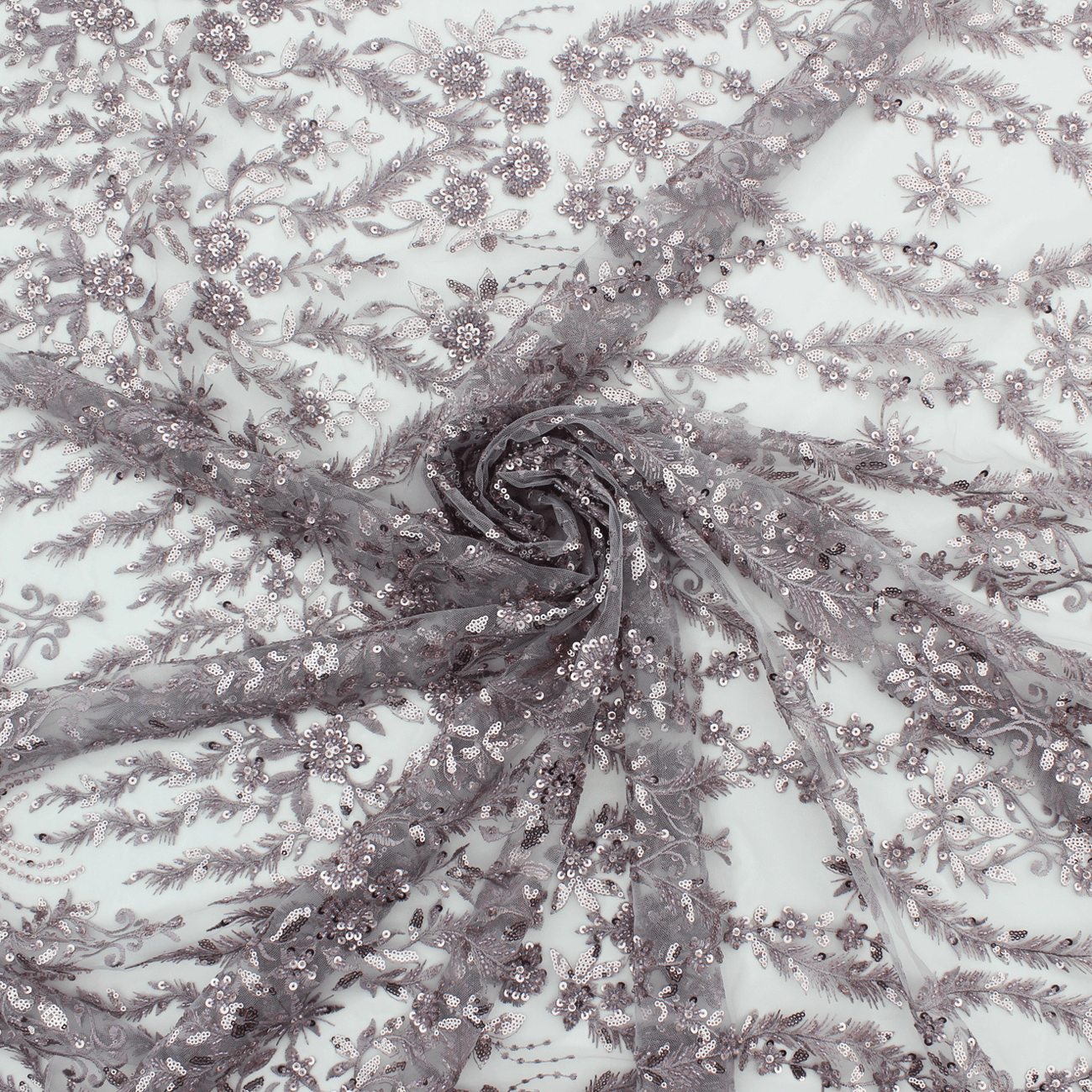 Renda de Cerimónia Bordada Lantejoulas - Rosa Rendas Tecido para Vestuário