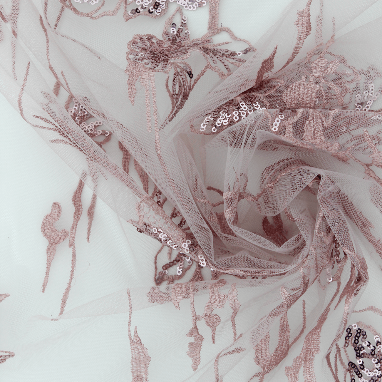 Renda de Cerimónia Bordada - Rosa Rendas Tecido para Vestuário