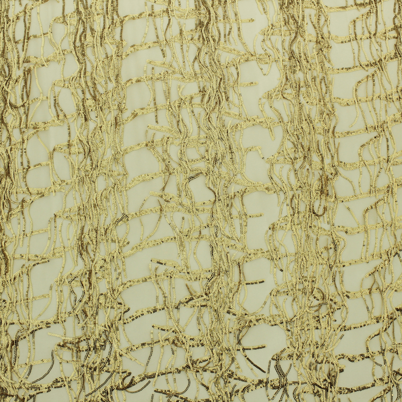 Renda de Cerimónia com Lantejoulas - Bege Rendas Tecido para Vestuário