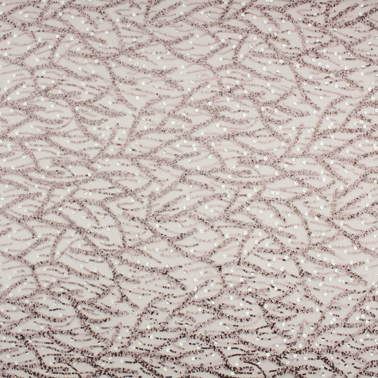 Renda de Cerimónia Lantejoulas e Missangas - Rosa Rendas Tecido para Vestuário