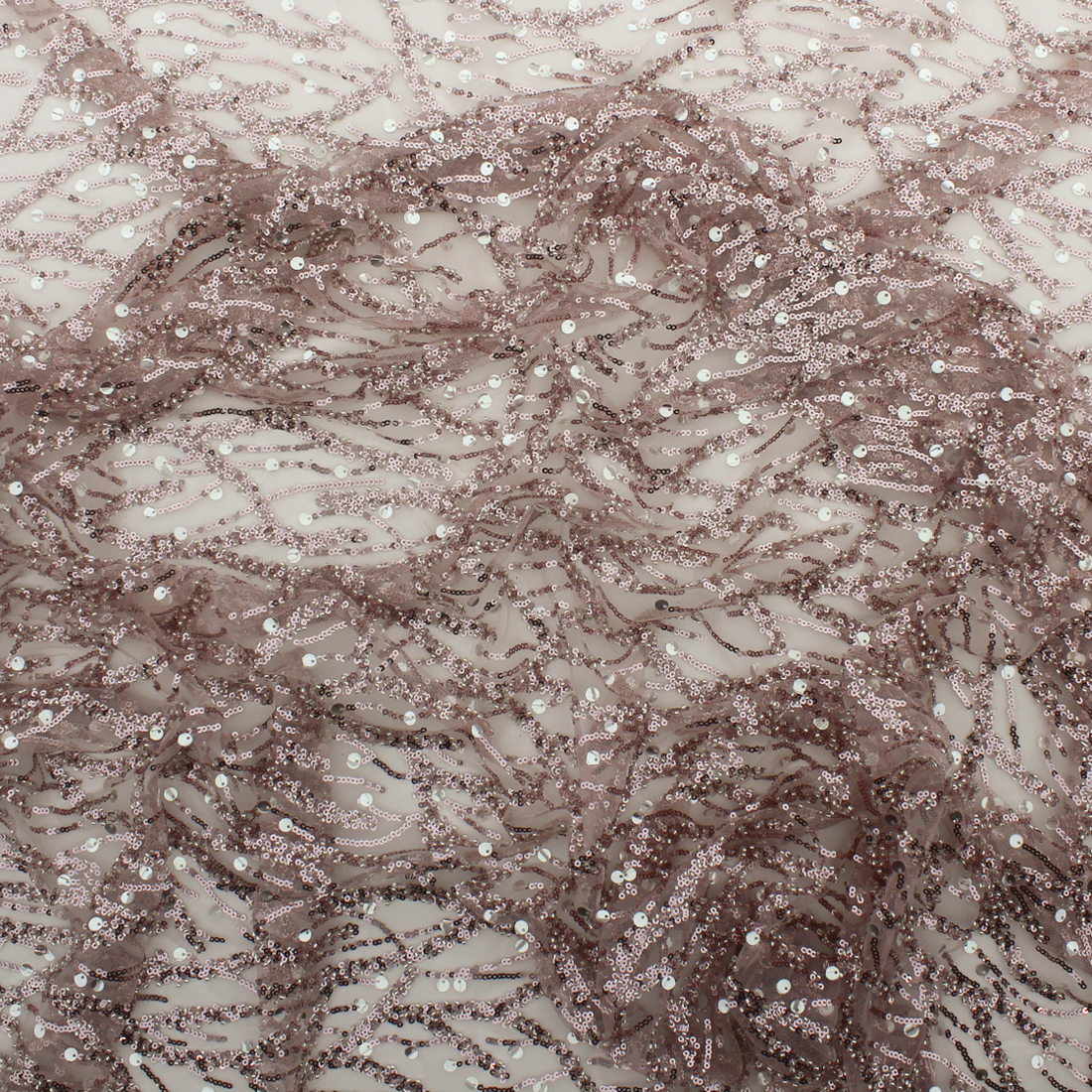 Renda de Cerimónia Lantejoulas e Missangas - Rosa Rendas Tecido para Vestuário