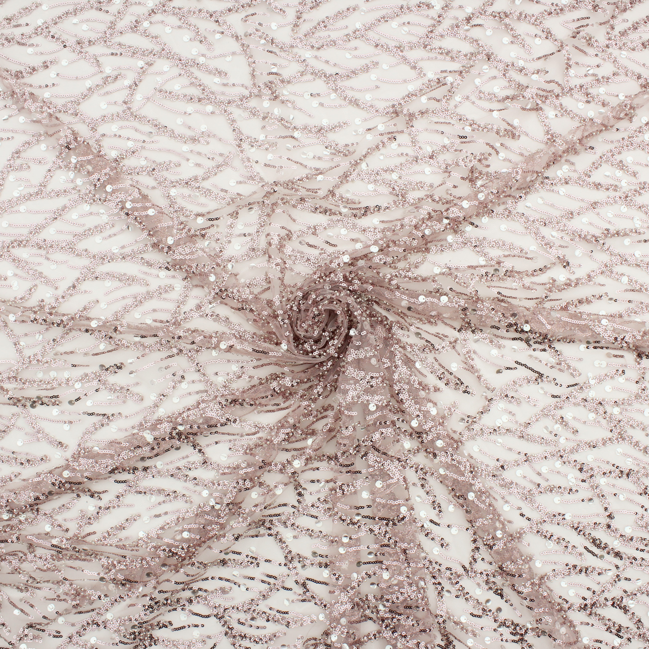 Renda de Cerimónia Lantejoulas e Missangas - Rosa Rendas Tecido para Vestuário