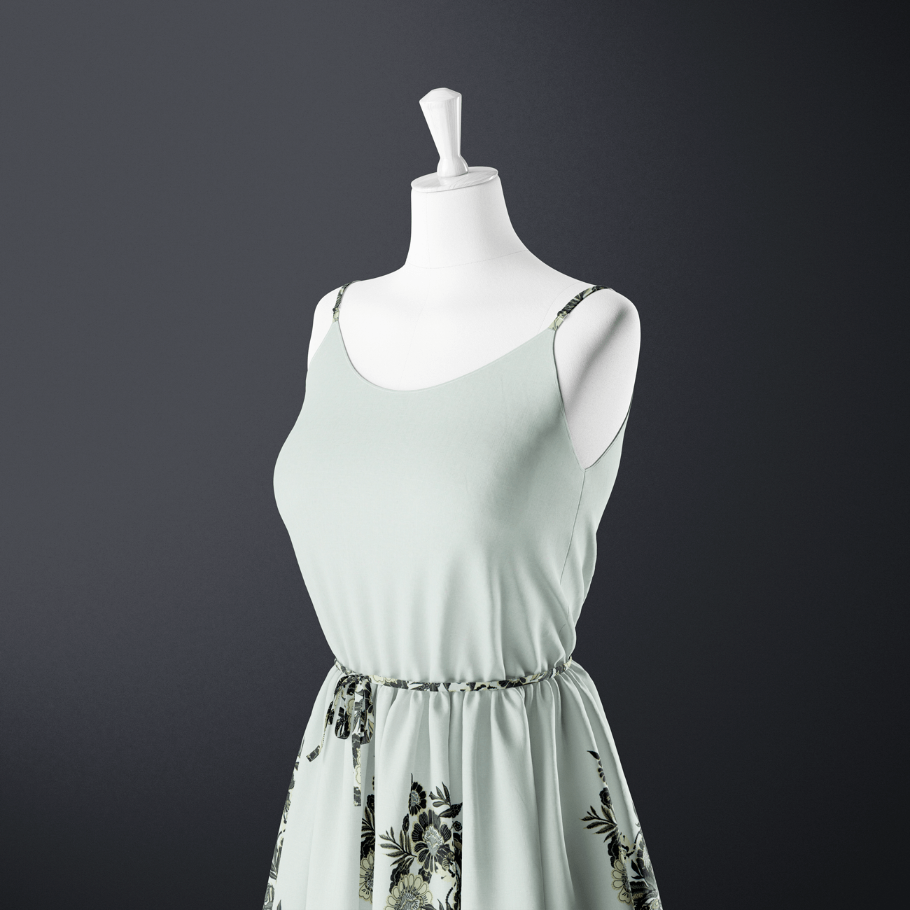 Retalho Camiseiro Translúcido Acetinado Floral - branco & preto Retalhos Feira dos Tecidos Online