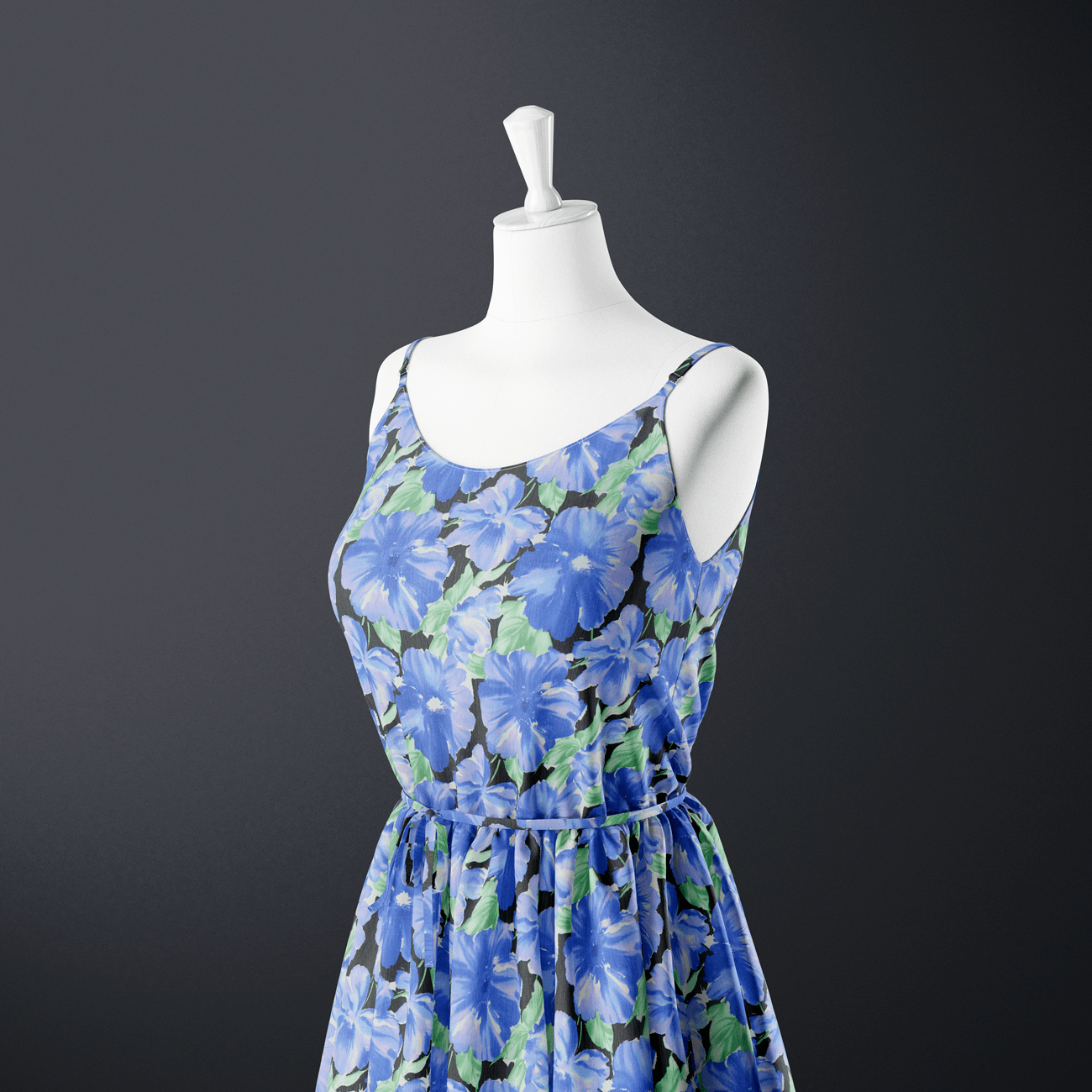 Retalho Camiseiro Translúcido Floral - azul Retalhos Feira dos Tecidos Online