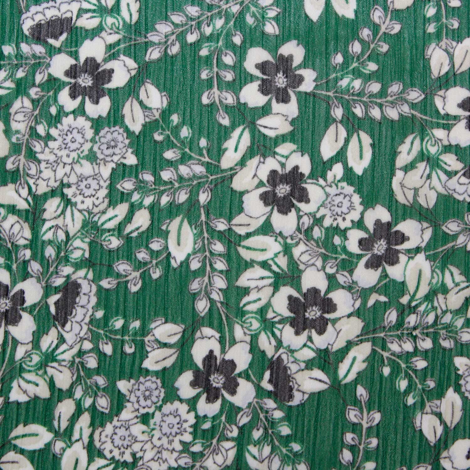 Retalho Camiseiro Translúcido Floral - verde Retalhos Feira dos Tecidos Online
