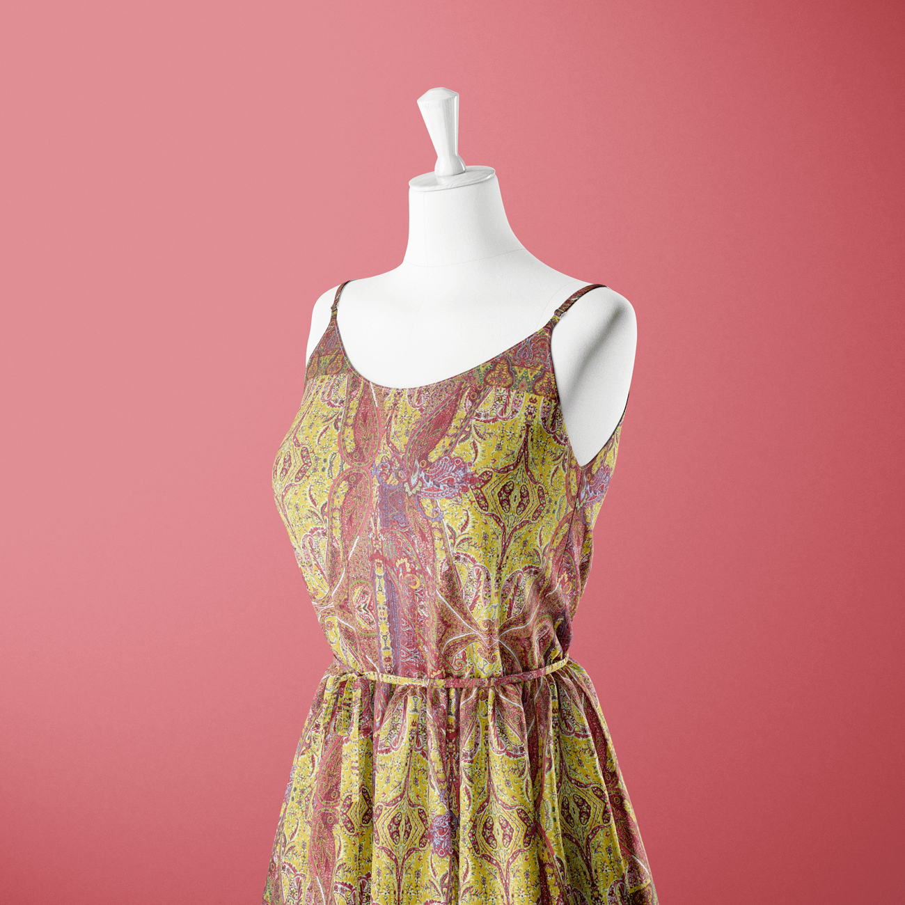 Retalho Camiseiro Tribal Translúcido - rosa & amarelo Retalhos Feira dos Tecidos Online