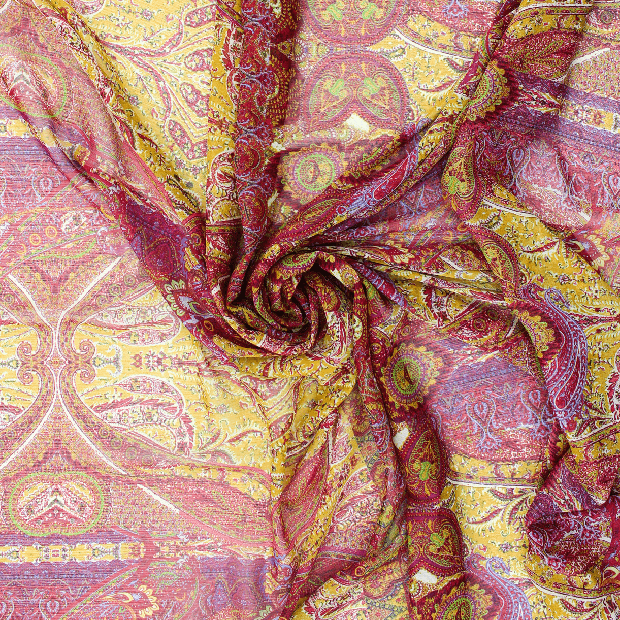 Retalho Camiseiro Tribal Translúcido - rosa & amarelo Retalhos Feira dos Tecidos Online