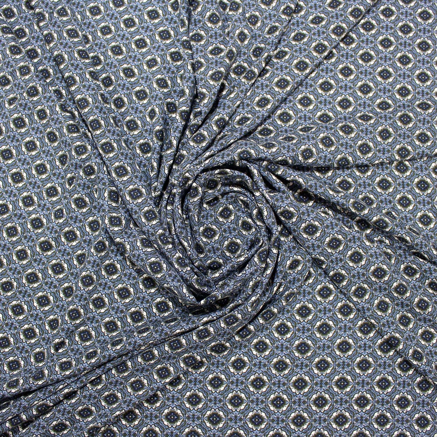 Retalho Camiseiro Viscose Figuras - azul Retalhos Feira dos Tecidos Online