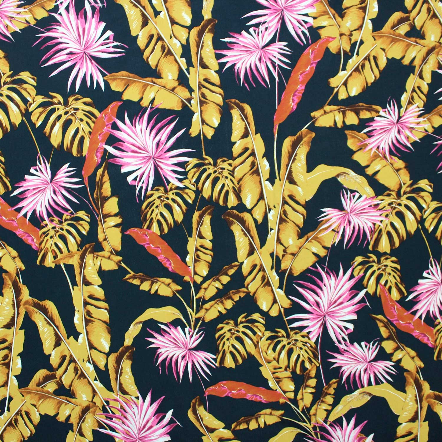 Retalho Camiseiro Viscose Floral - amarelo & rosa Retalhos Feira dos Tecidos Online