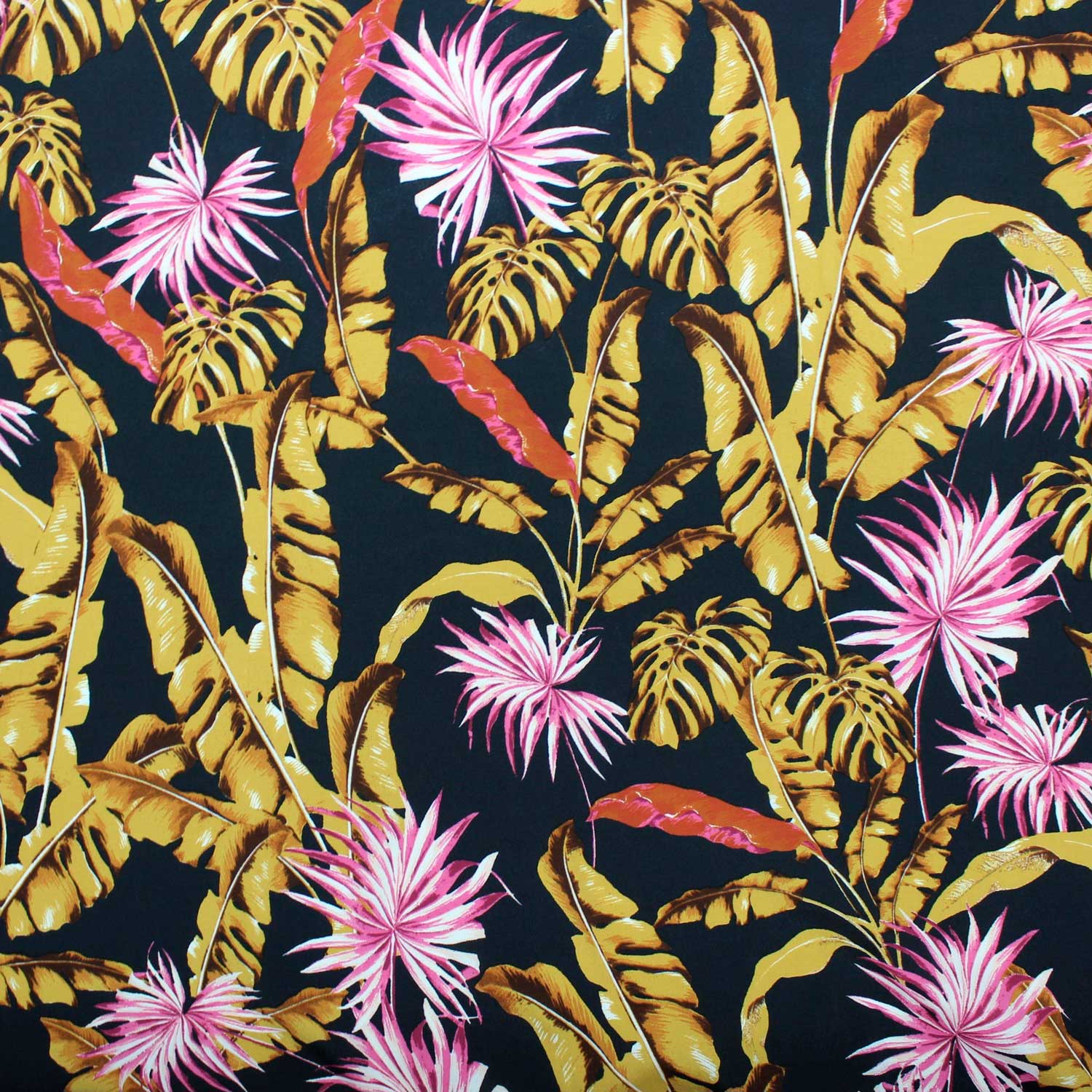 Retalho Camiseiro Viscose Floral - amarelo & rosa Retalhos Feira dos Tecidos Online