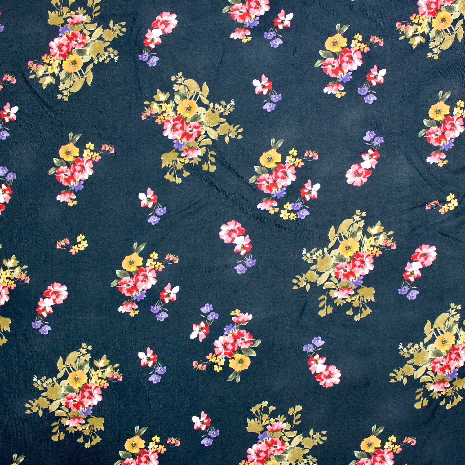 Retalho Camiseiro Viscose Floral - azul Retalhos Feira dos Tecidos Online