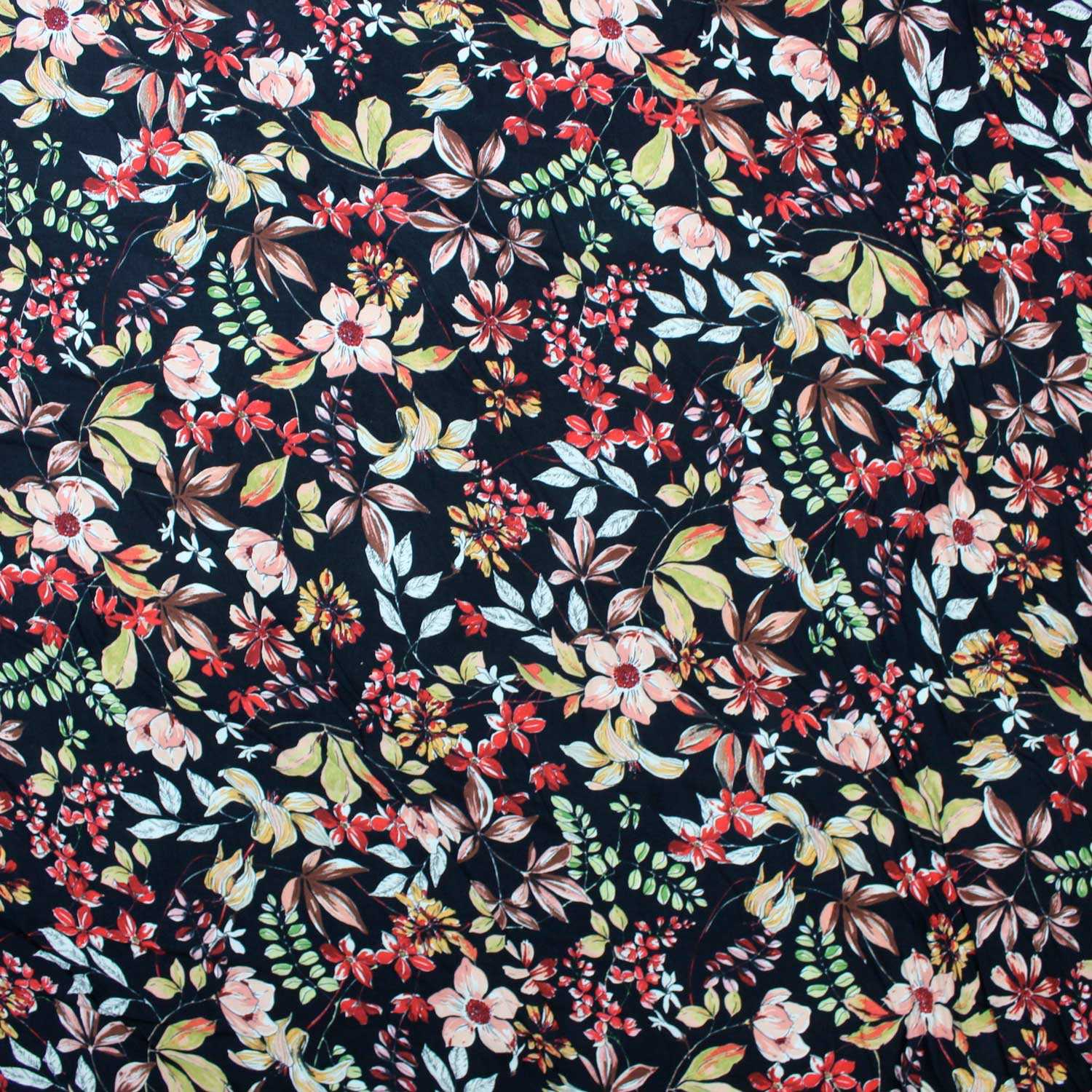 Retalho Camiseiro Viscose Floral - multi cor Retalhos Feira dos Tecidos Online
