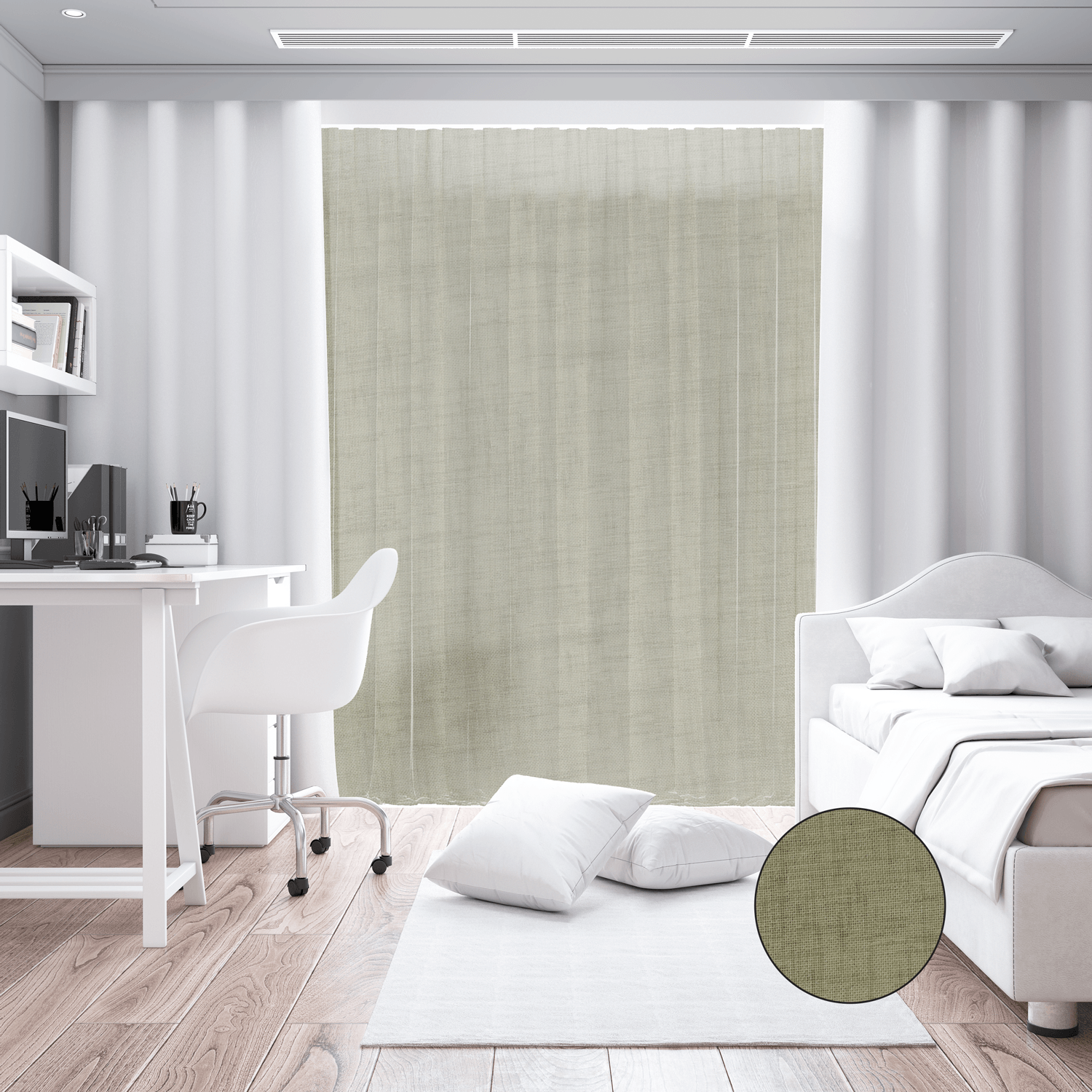 Tecido para Cortinado Alinhado Abruzzo - bege Cortinados Alinhados Tecido para Decoração