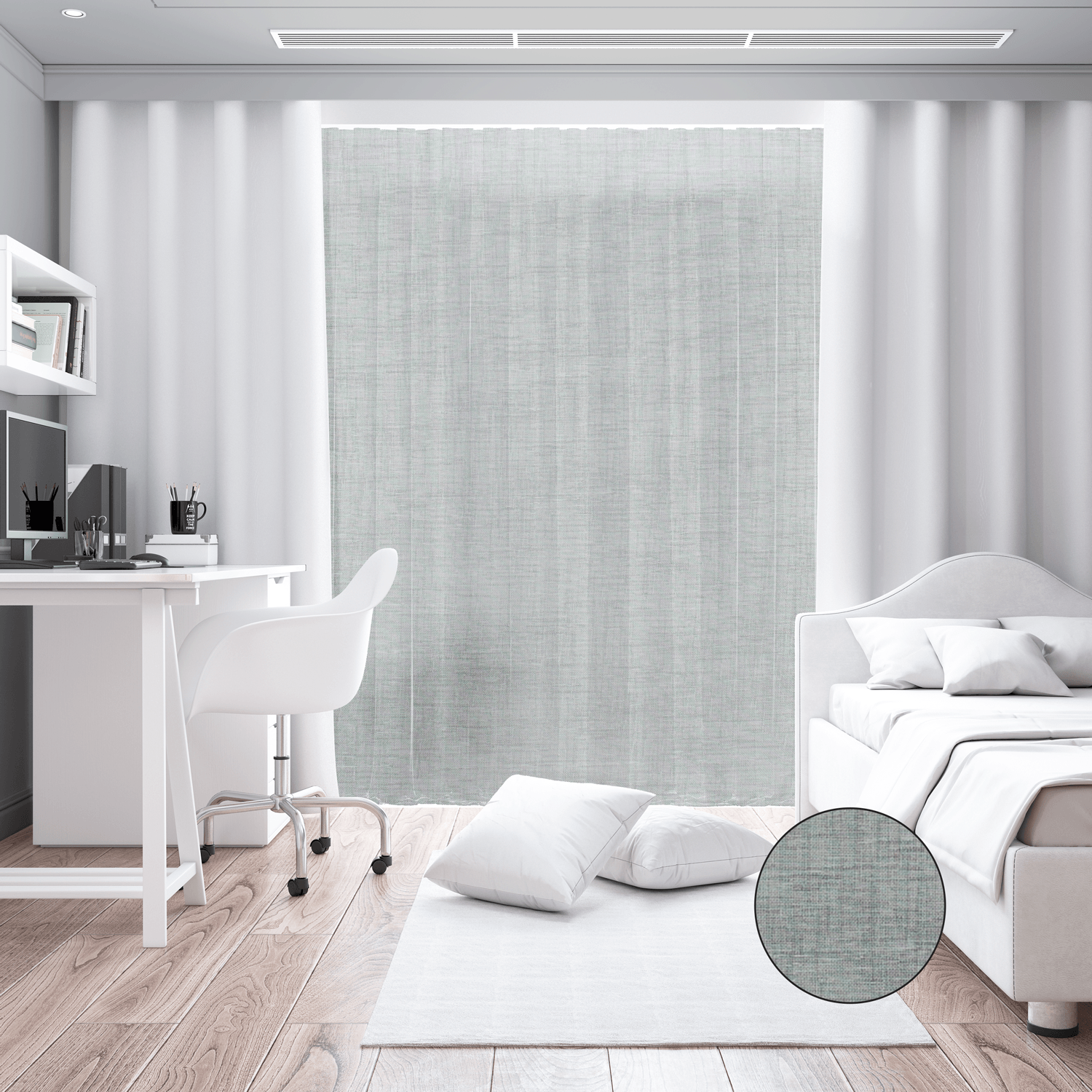 Tecido para Cortinado Alinhado Abruzzo - cinzento Cortinados Alinhados Tecido para Decoração