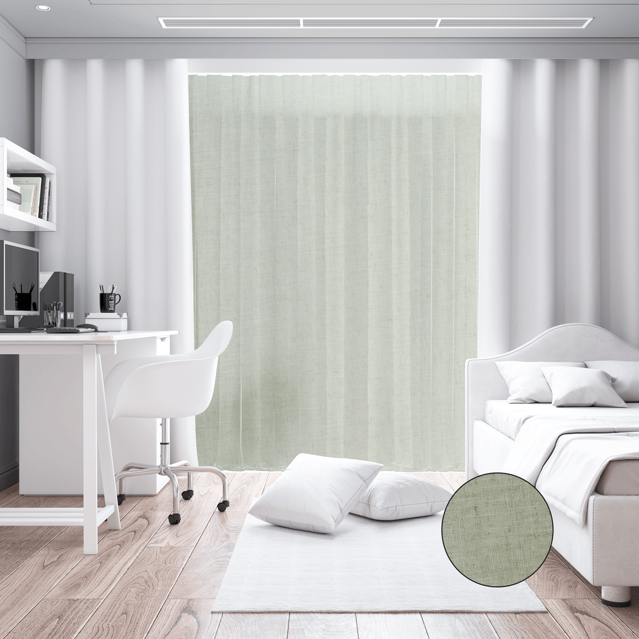 Tecido para Cortinado Alinhado Macerata - Bege Cortinados Alinhados Tecido para Decoração