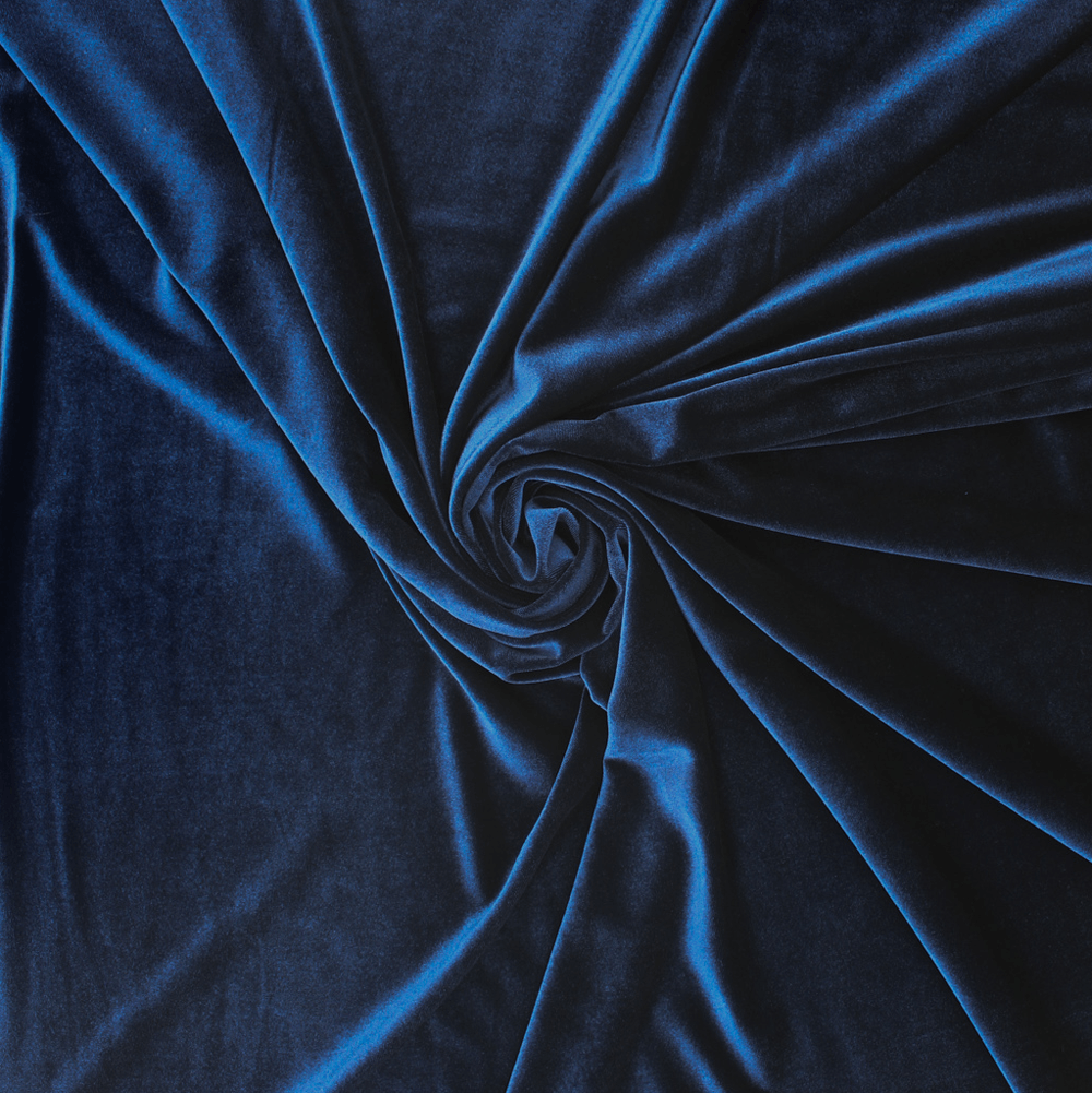 Tecido para vestuário - Veludo com elastano - Azul Marinho Veludos com elasticidade Tecido para Vestuário