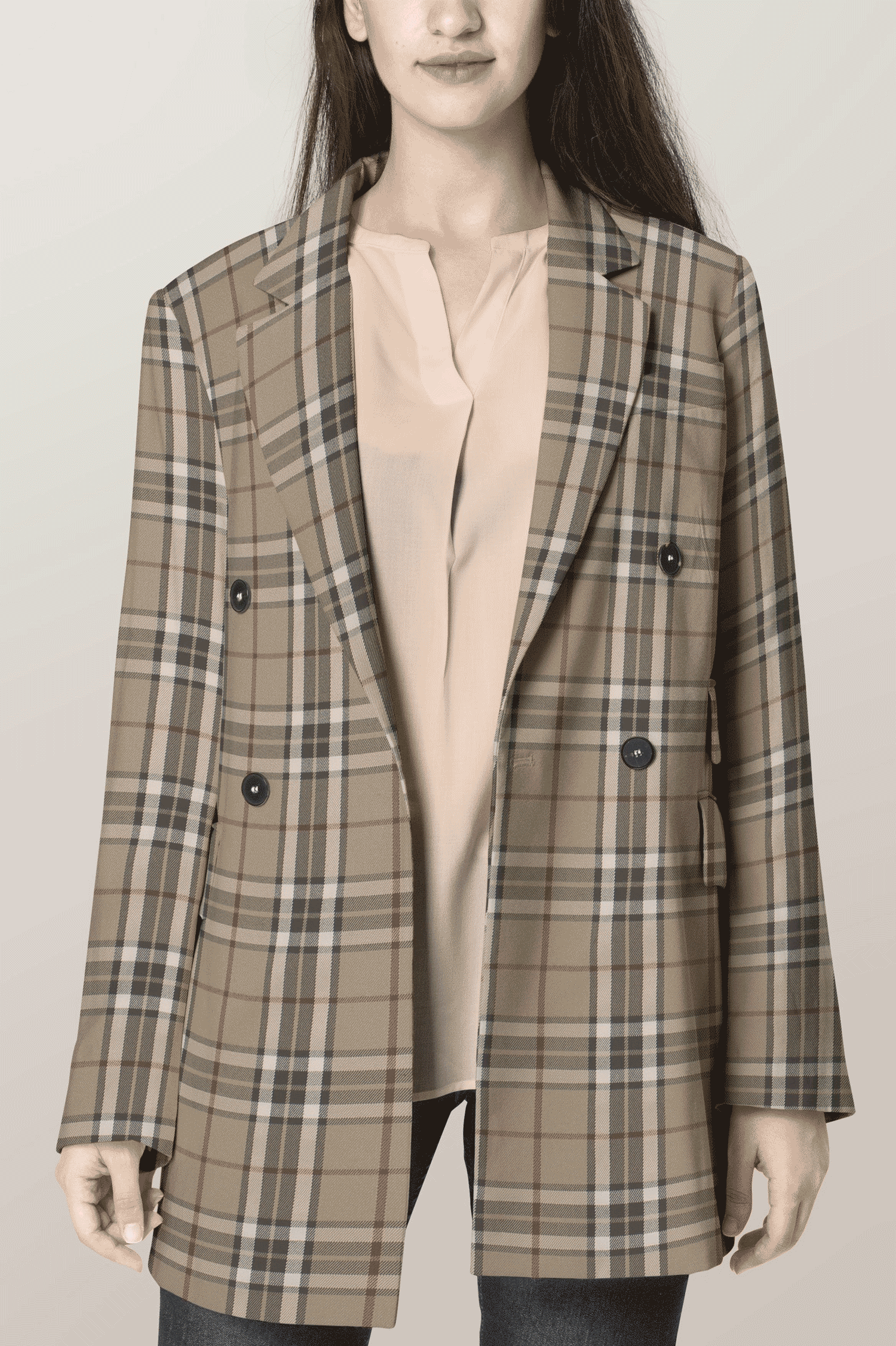 Tecido Vestuário Xadrez Escocês - camel Xadrez Escocês Tecido para Vestuário