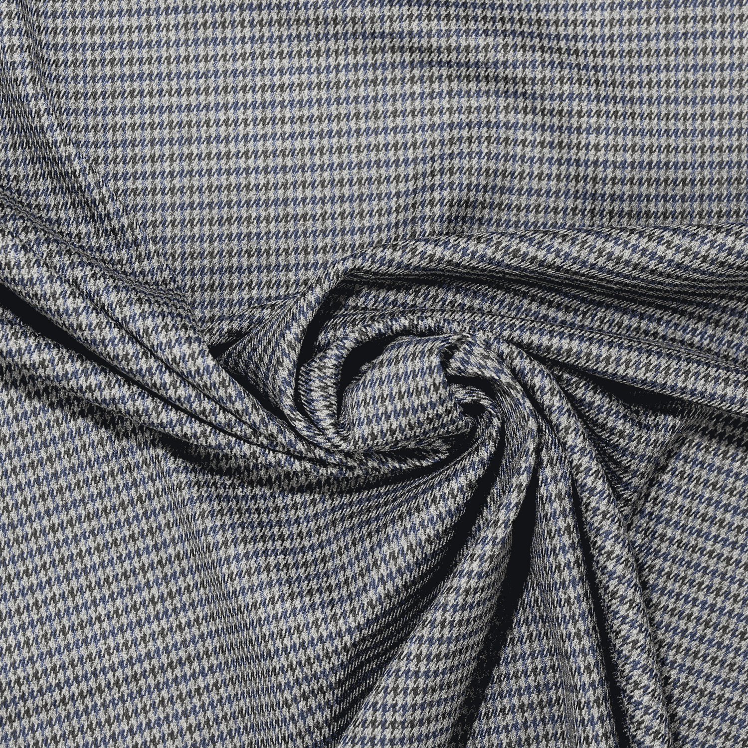 Tecido Vestuário Xadrez Pied Poule - azul & cinza Xadrez Escocês Tecido para Vestuário