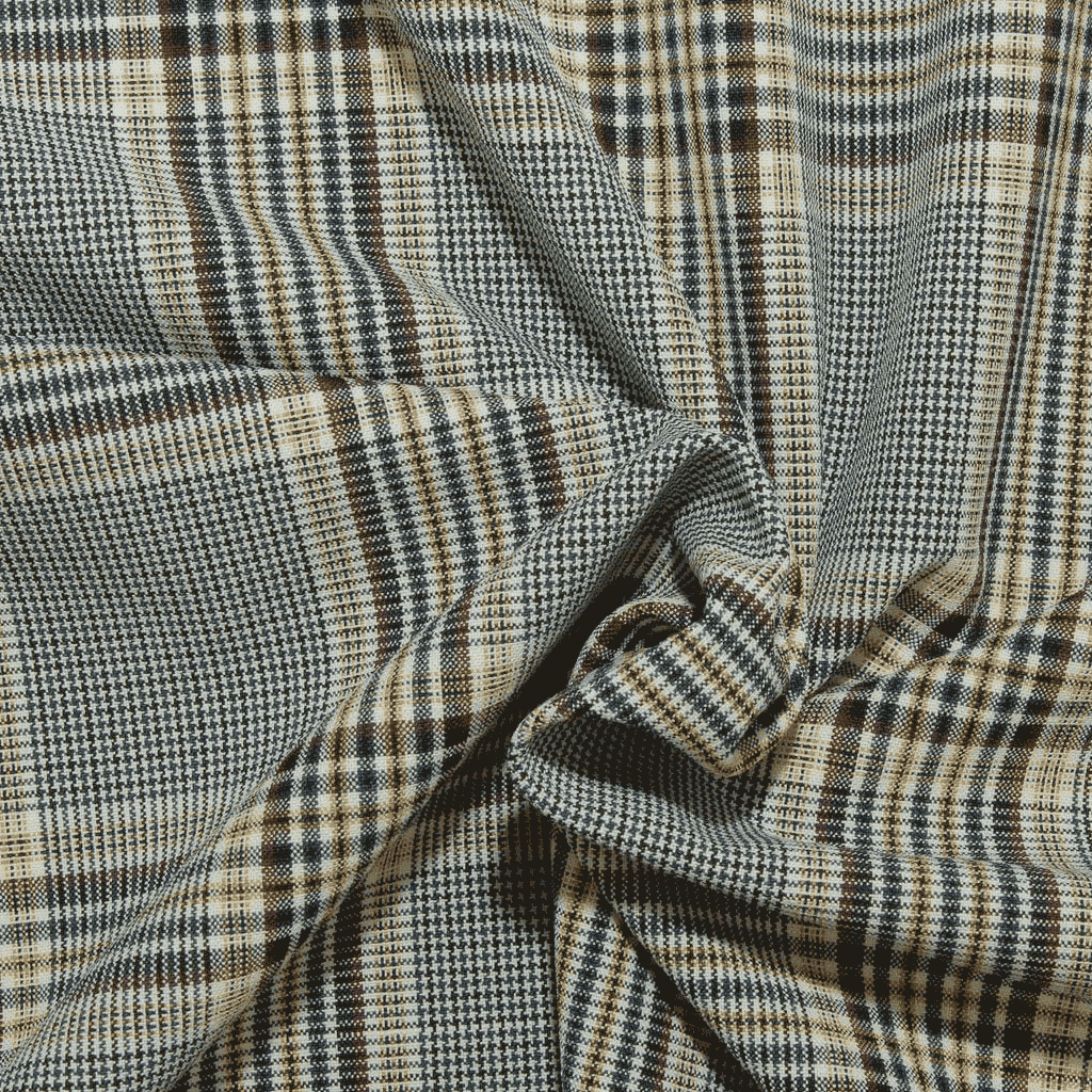 Vintage - Xadrez Azul & Amarelo Xadrez Escocês Tecido para Vestuário