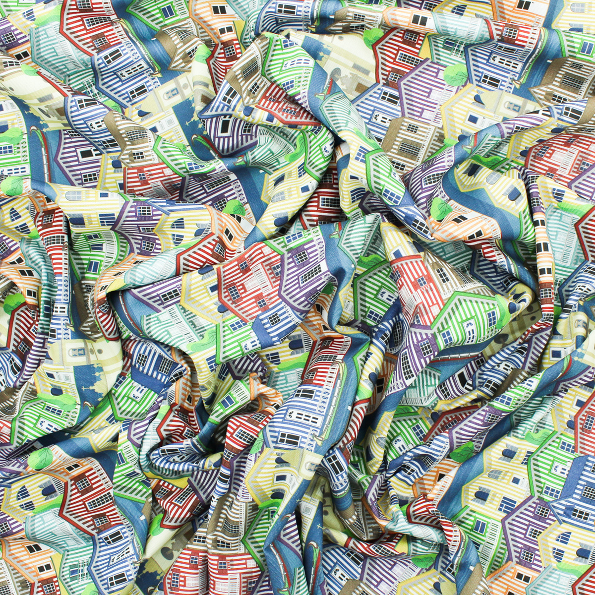 Loneta de Decoração Digital - Palheiros da Costa Nova - Multicolor