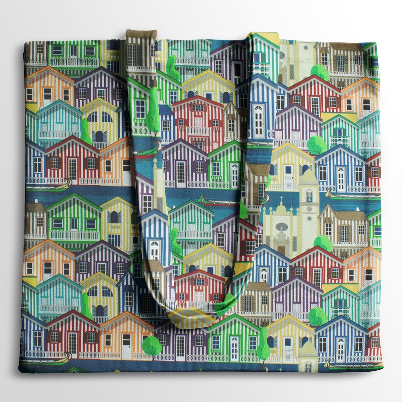 Loneta de Decoração Digital - Palheiros da Costa Nova - Multicolor